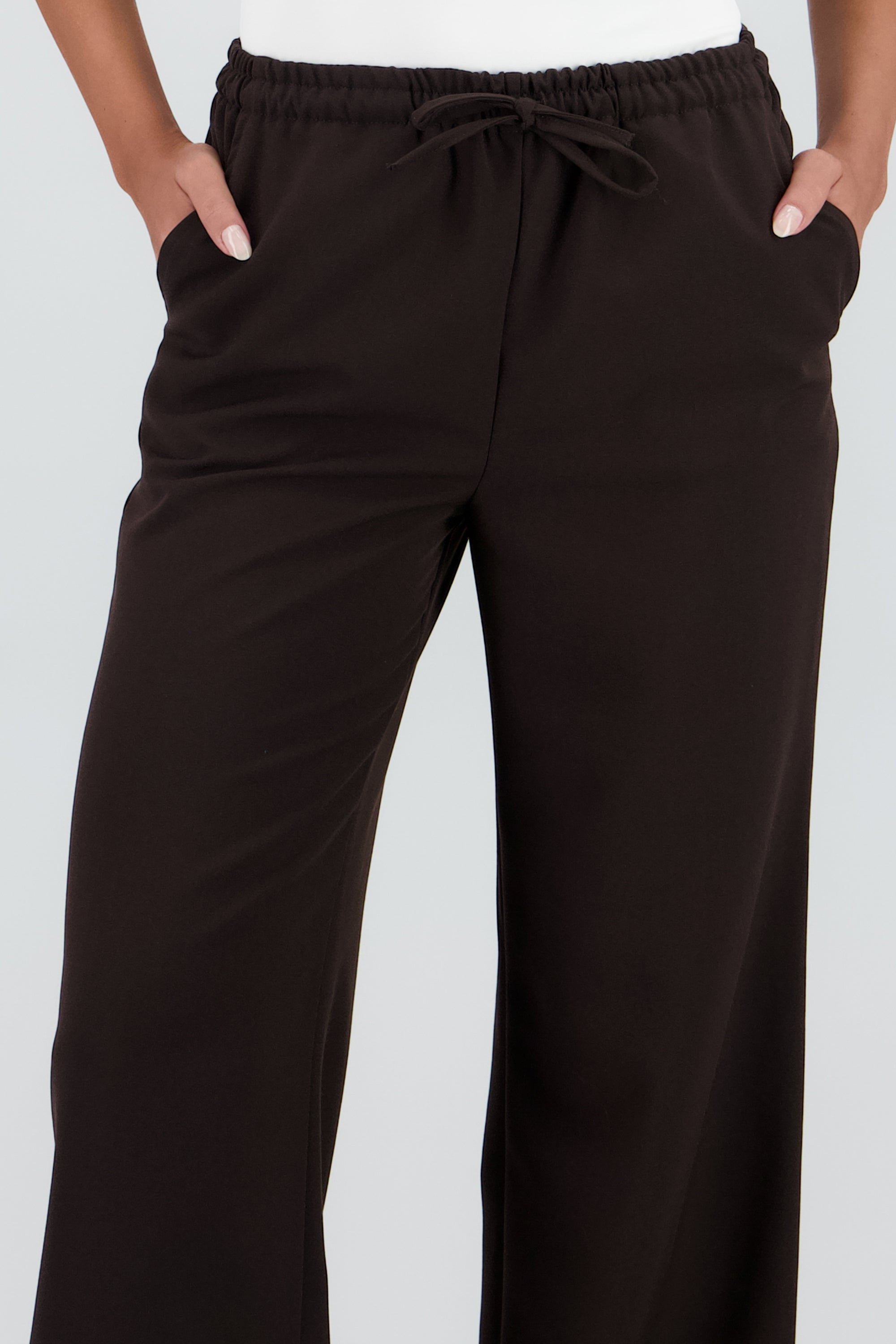 Pantalon resorte liso CAFE