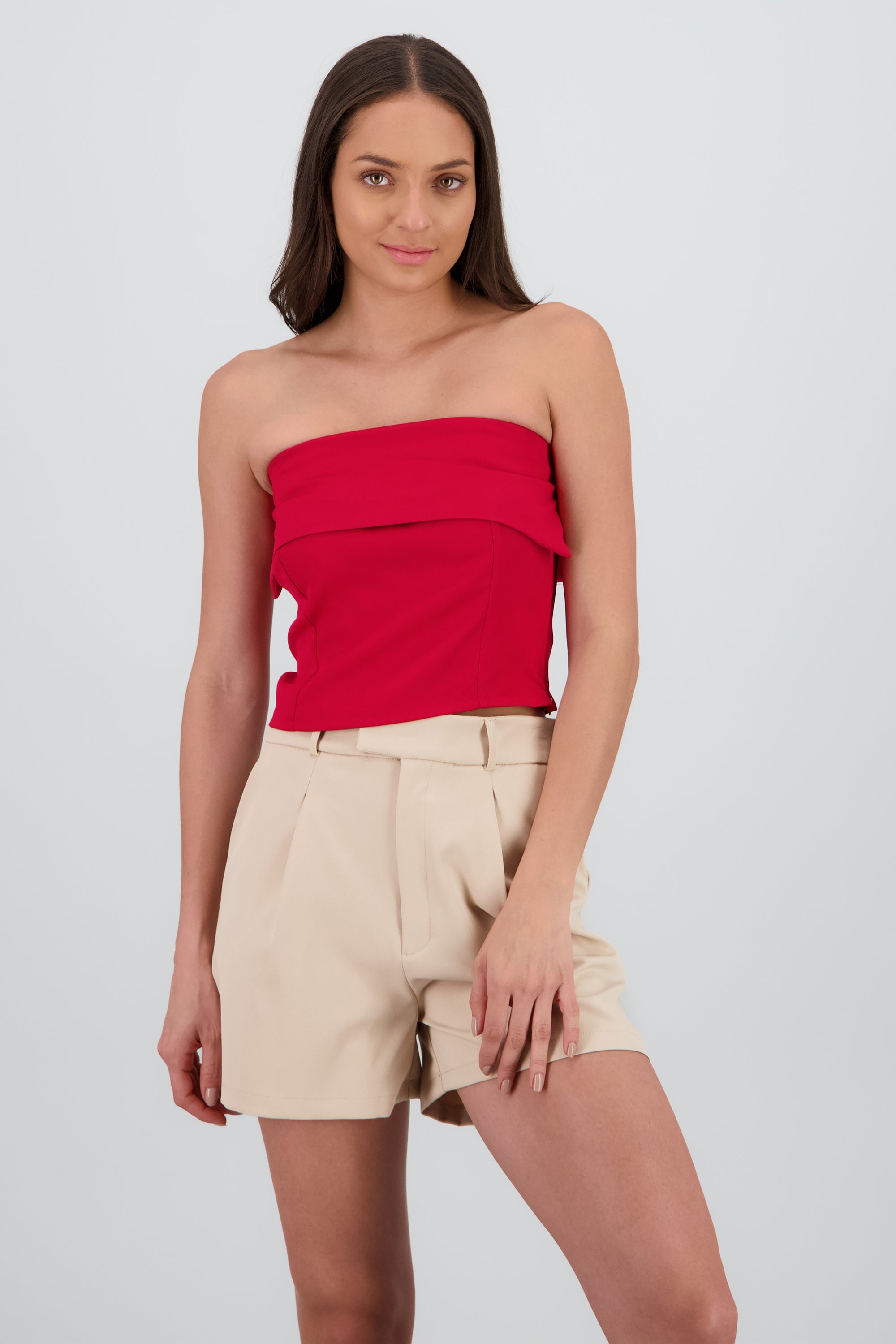 Crop top con dobles ROJO