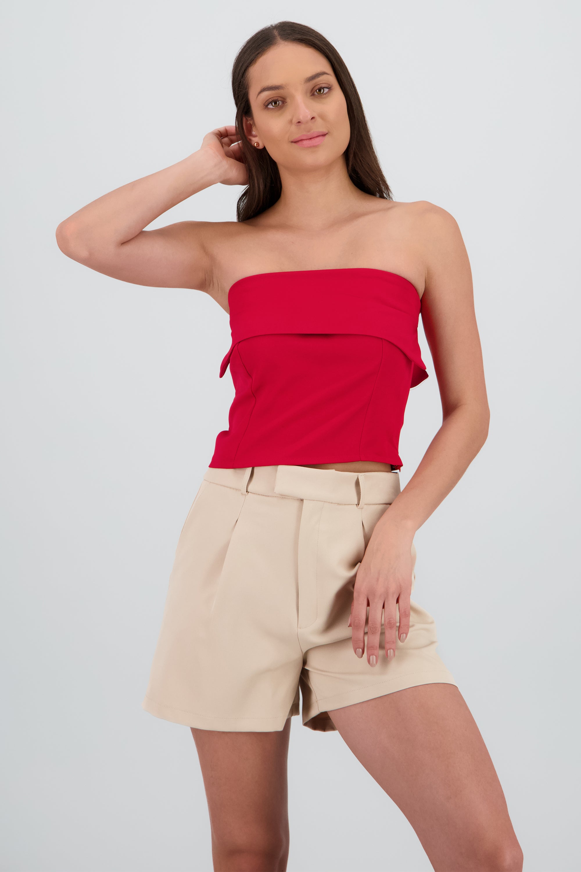 Crop top con dobles ROJO
