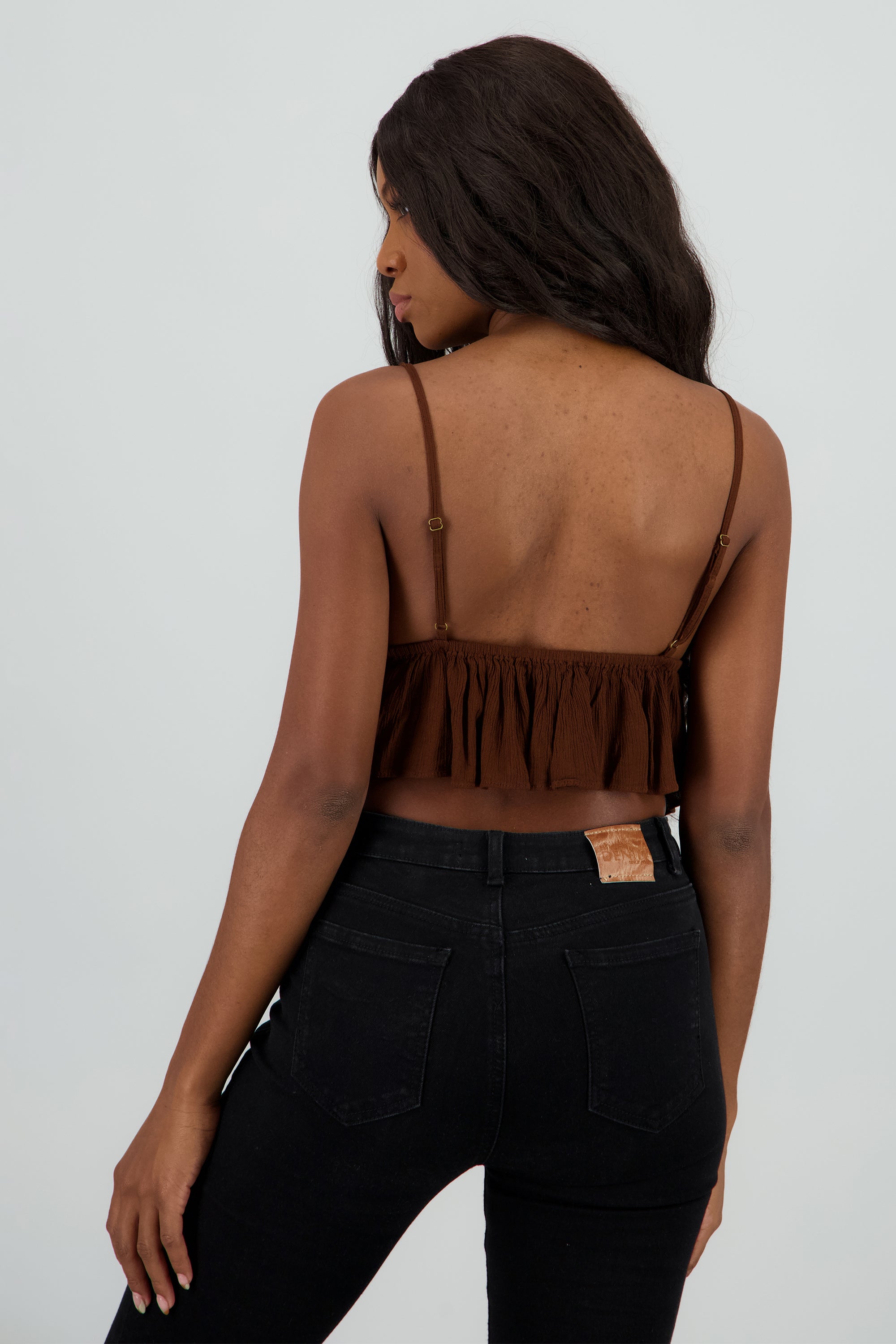 Blusa tirantes peplum CAFE OBSCURO