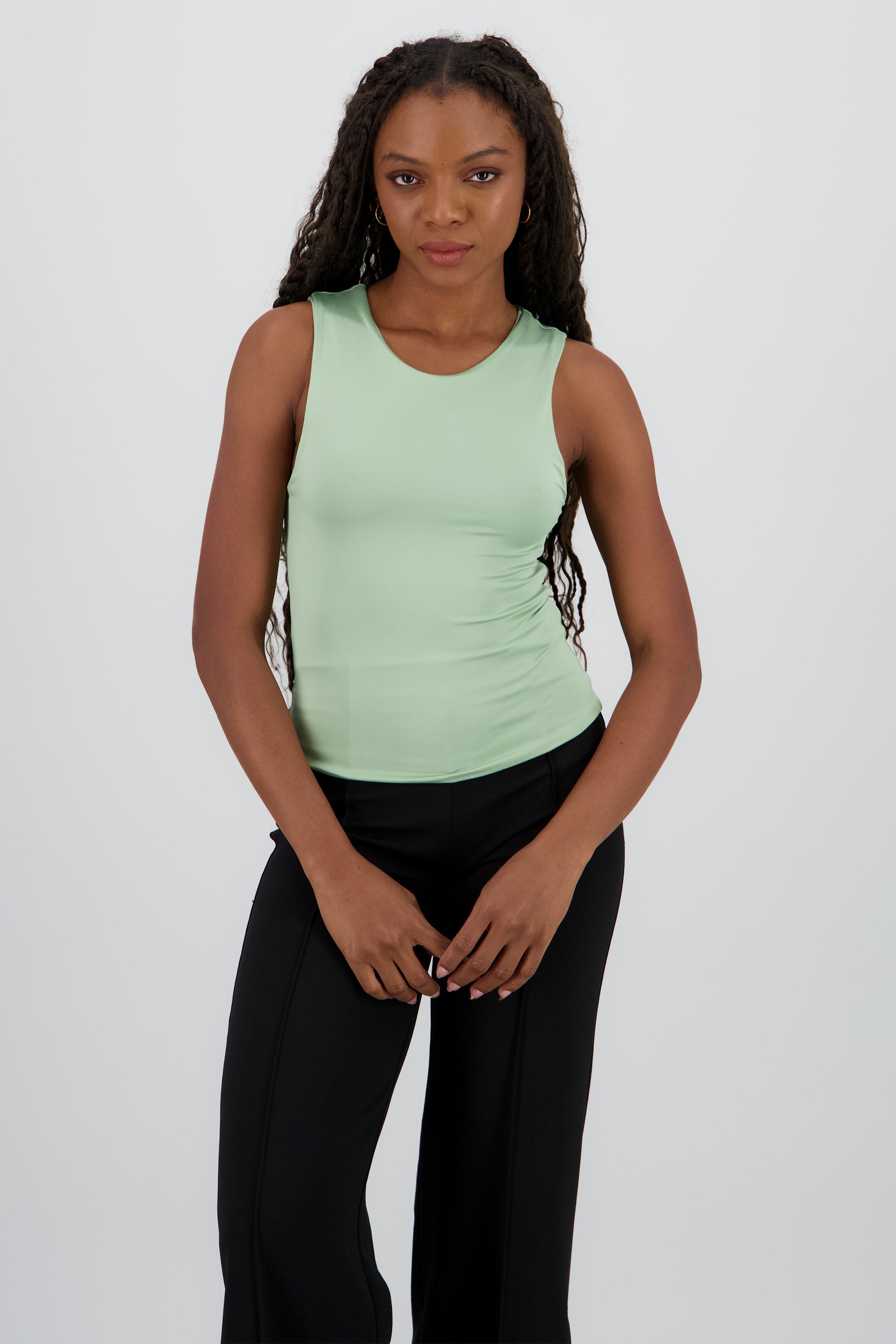 Top de doble tela con tacto suave liso MENTA