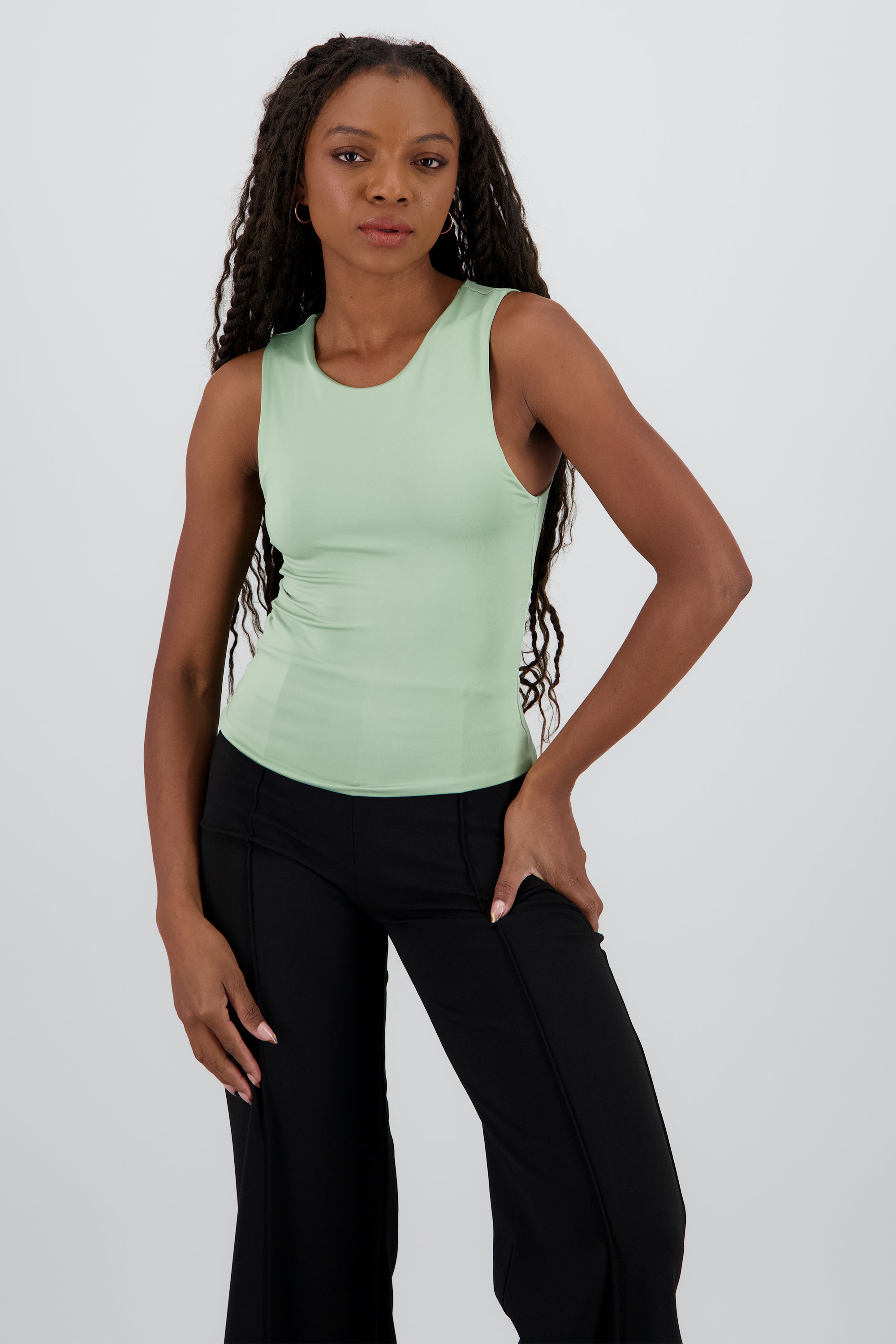 Top de doble tela con tacto suave liso MENTA