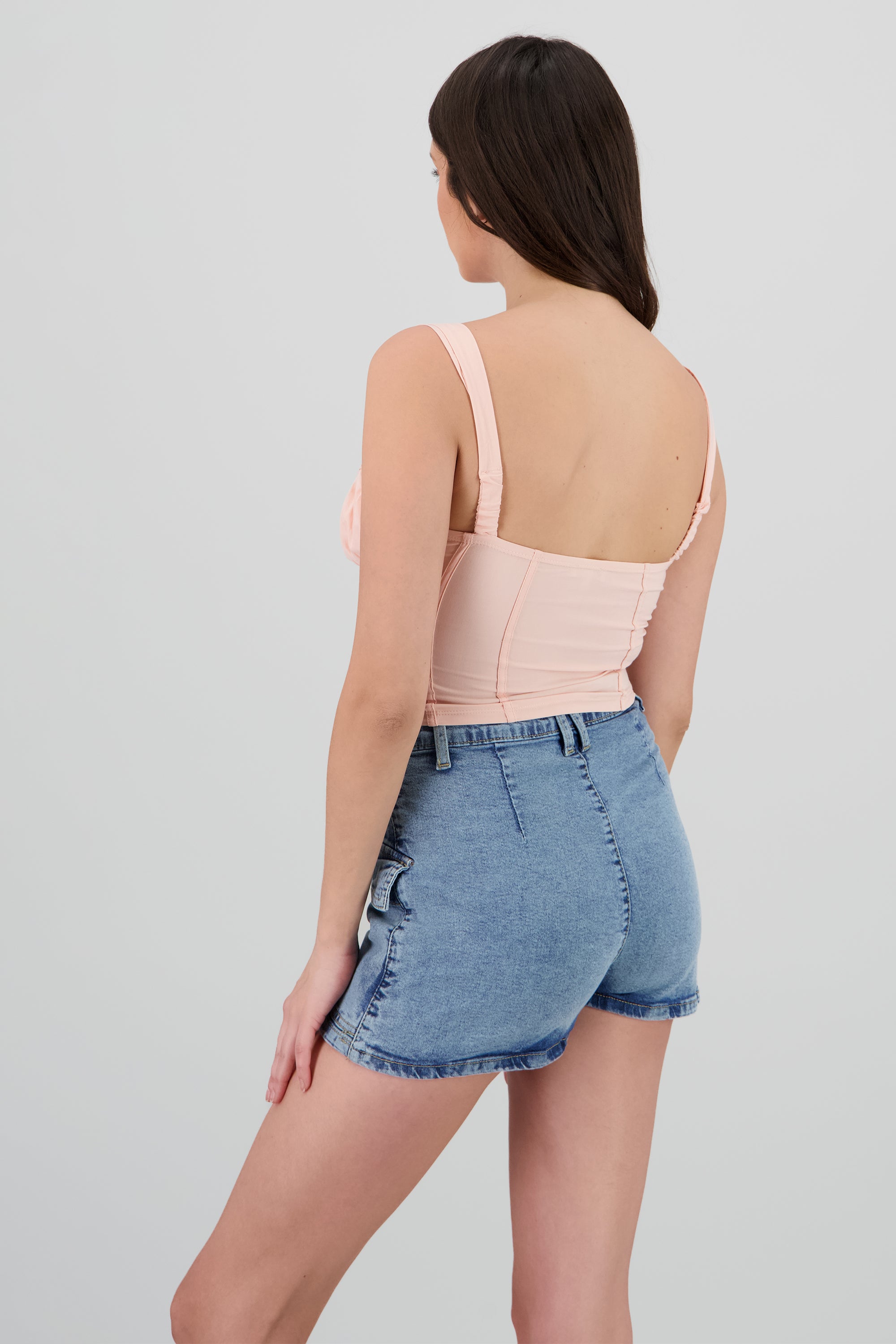 Blusa escote plisado con moño BLUSH