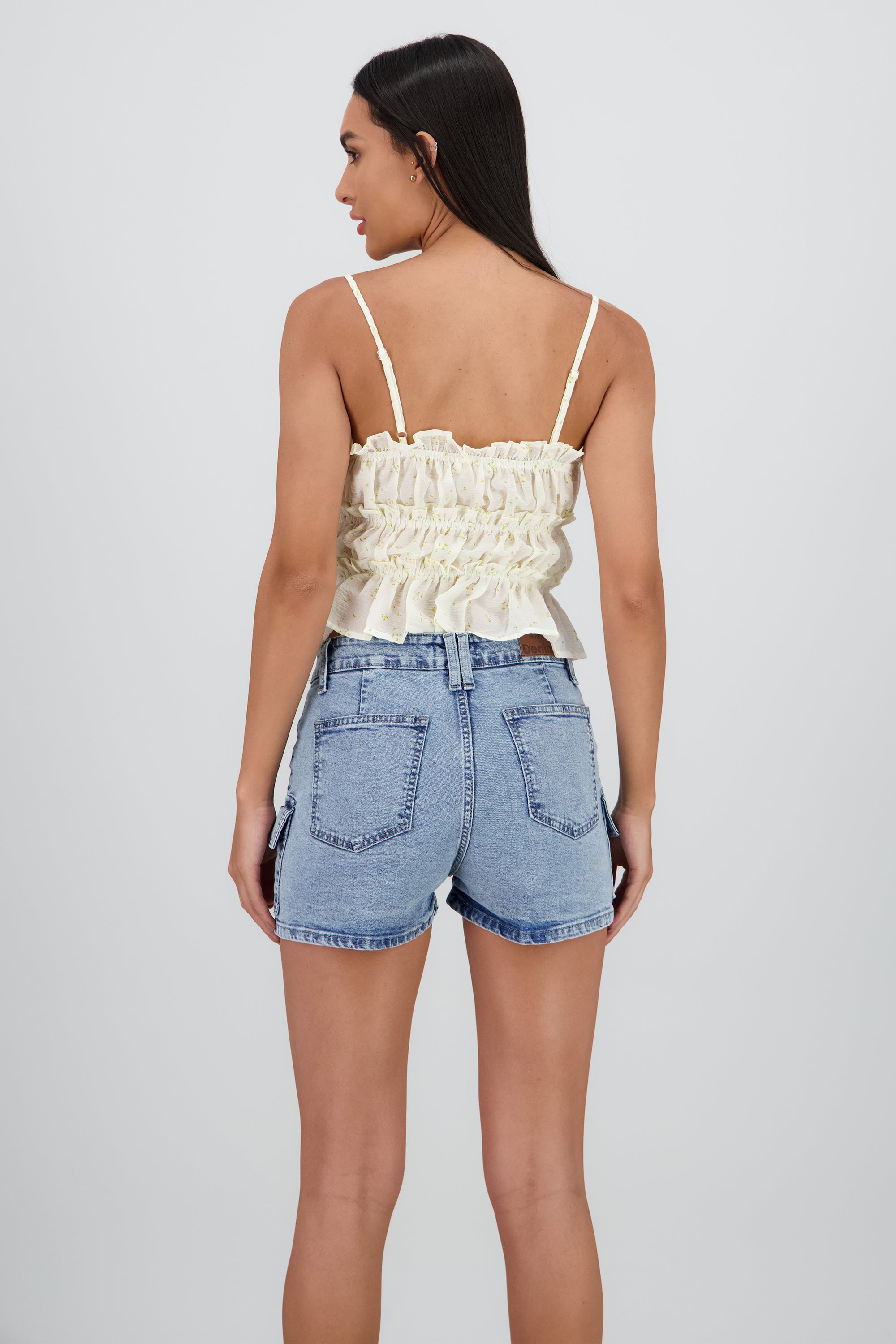 Top mini flores con lazos AMARILLO COMBO