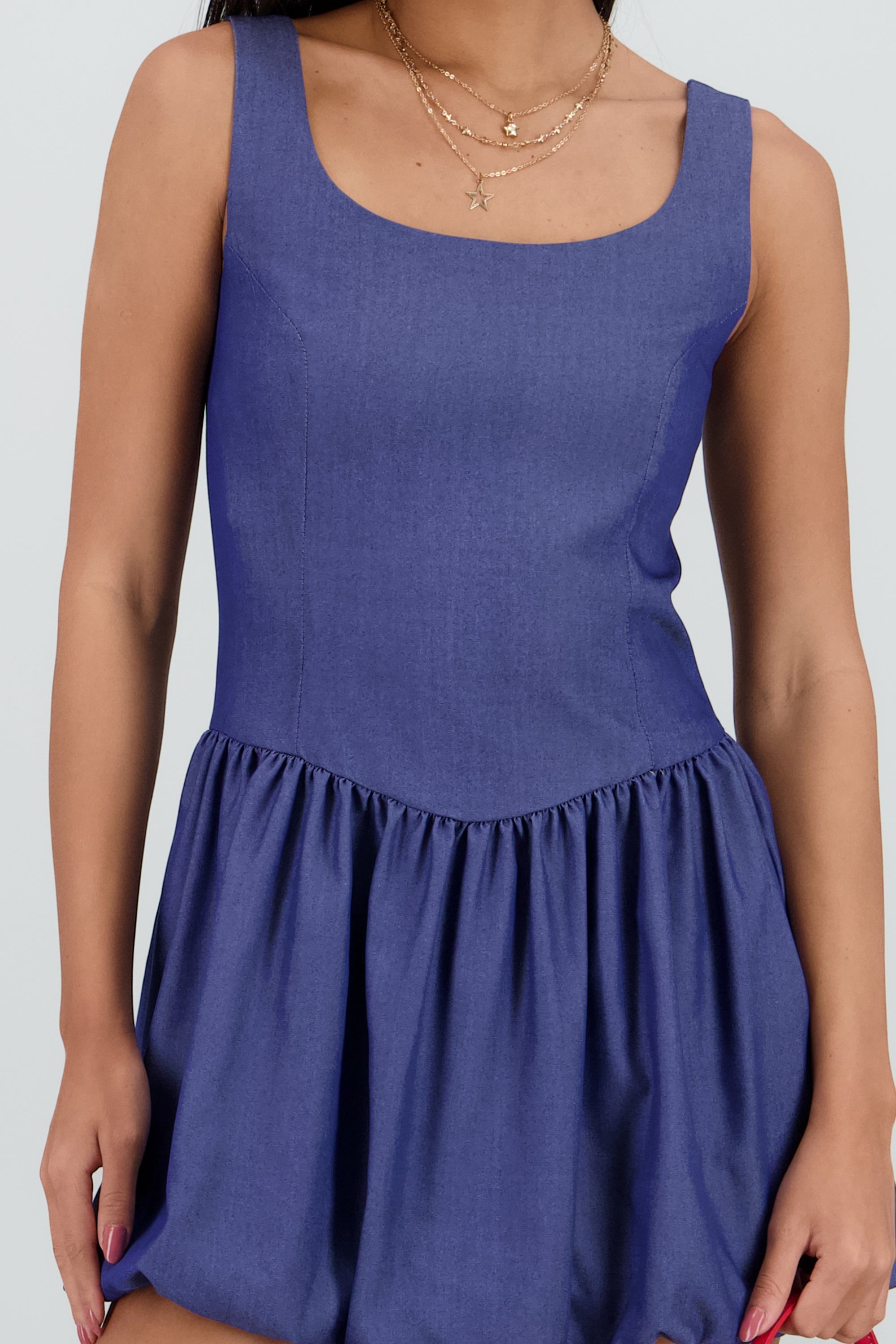 Mini vestido globo DARK WASH