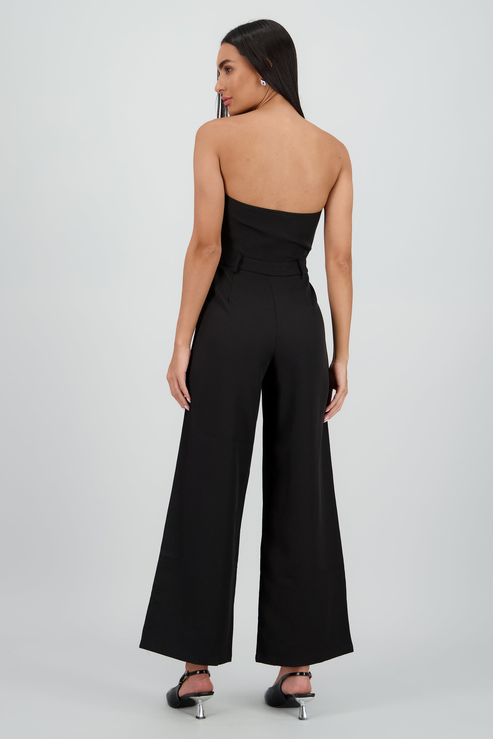 Jumpsuit con detalle de botones liso NEGRO