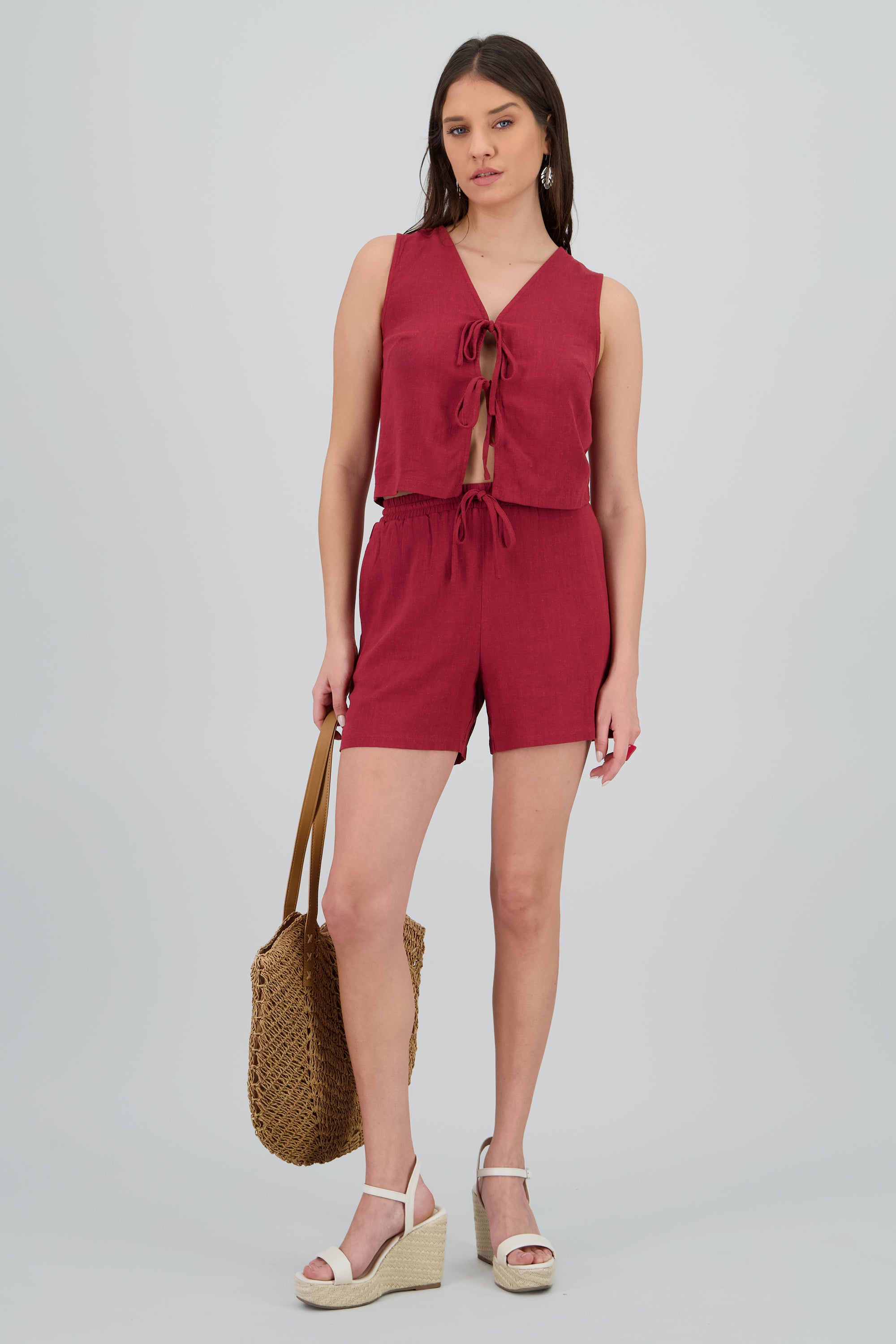 Shorts fluidos ROJO QUEMADO