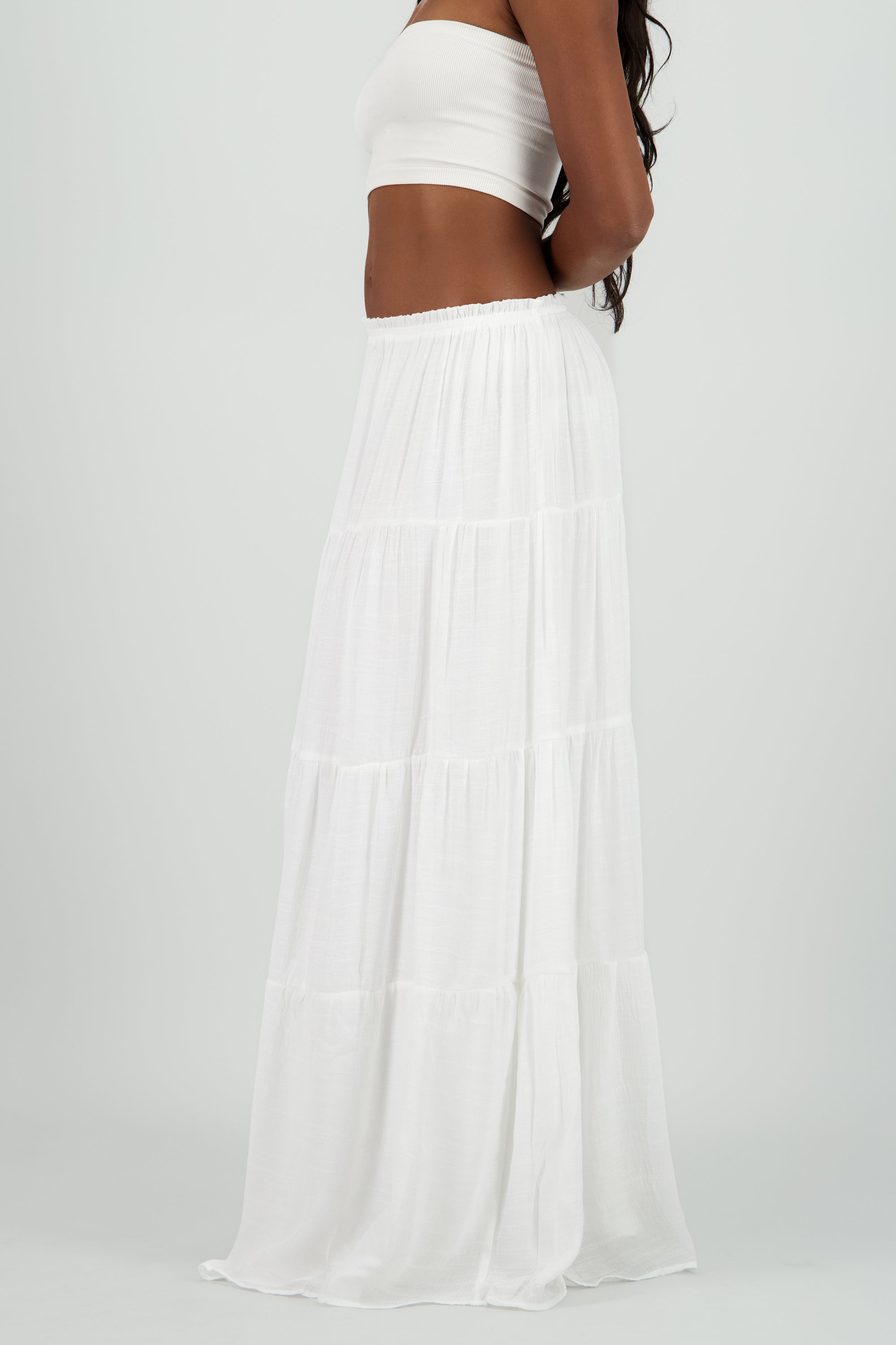 Falda maxi lisa BLANCO