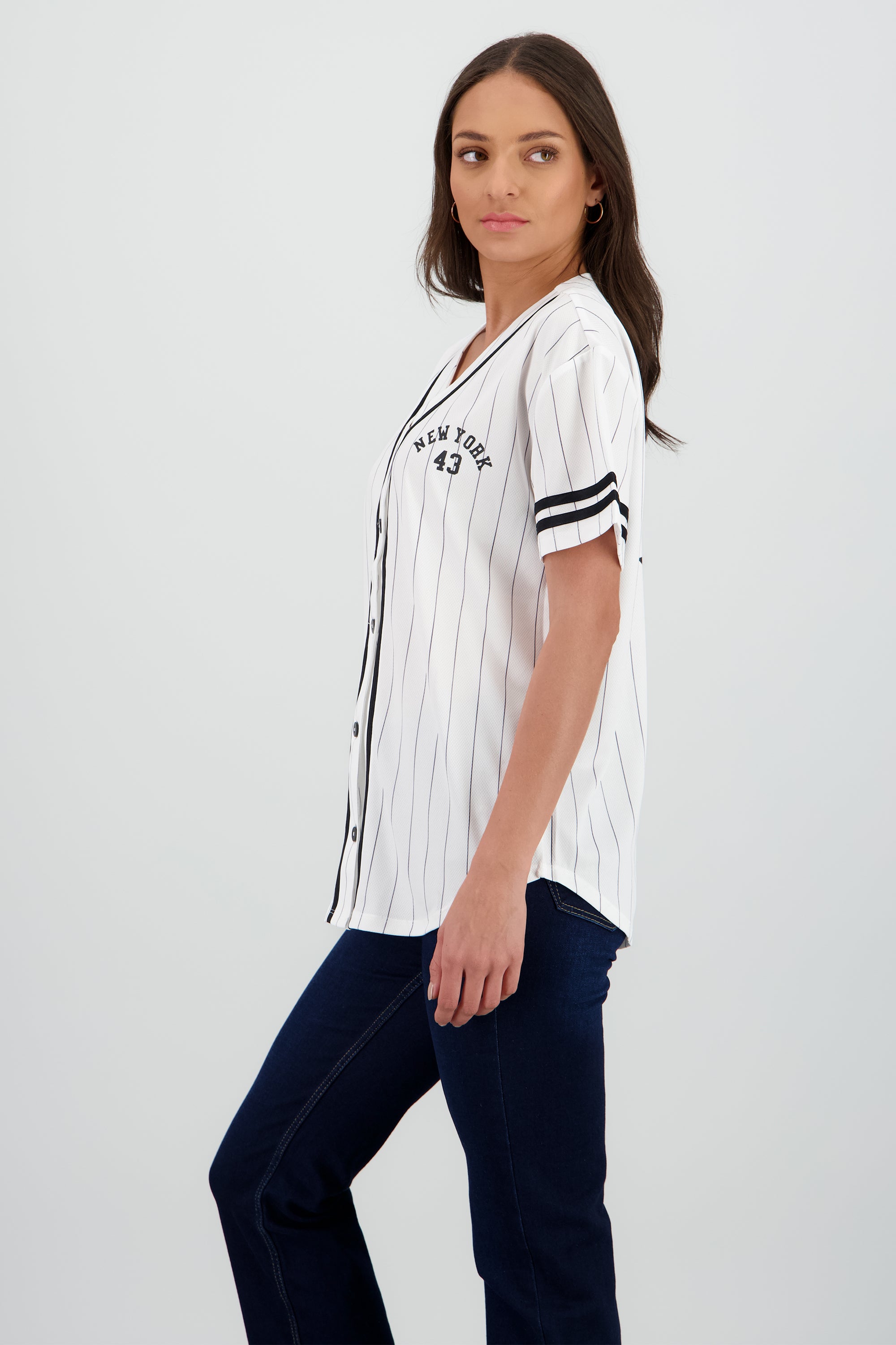 Playera jersey oversized new york BLANCO COMBO
