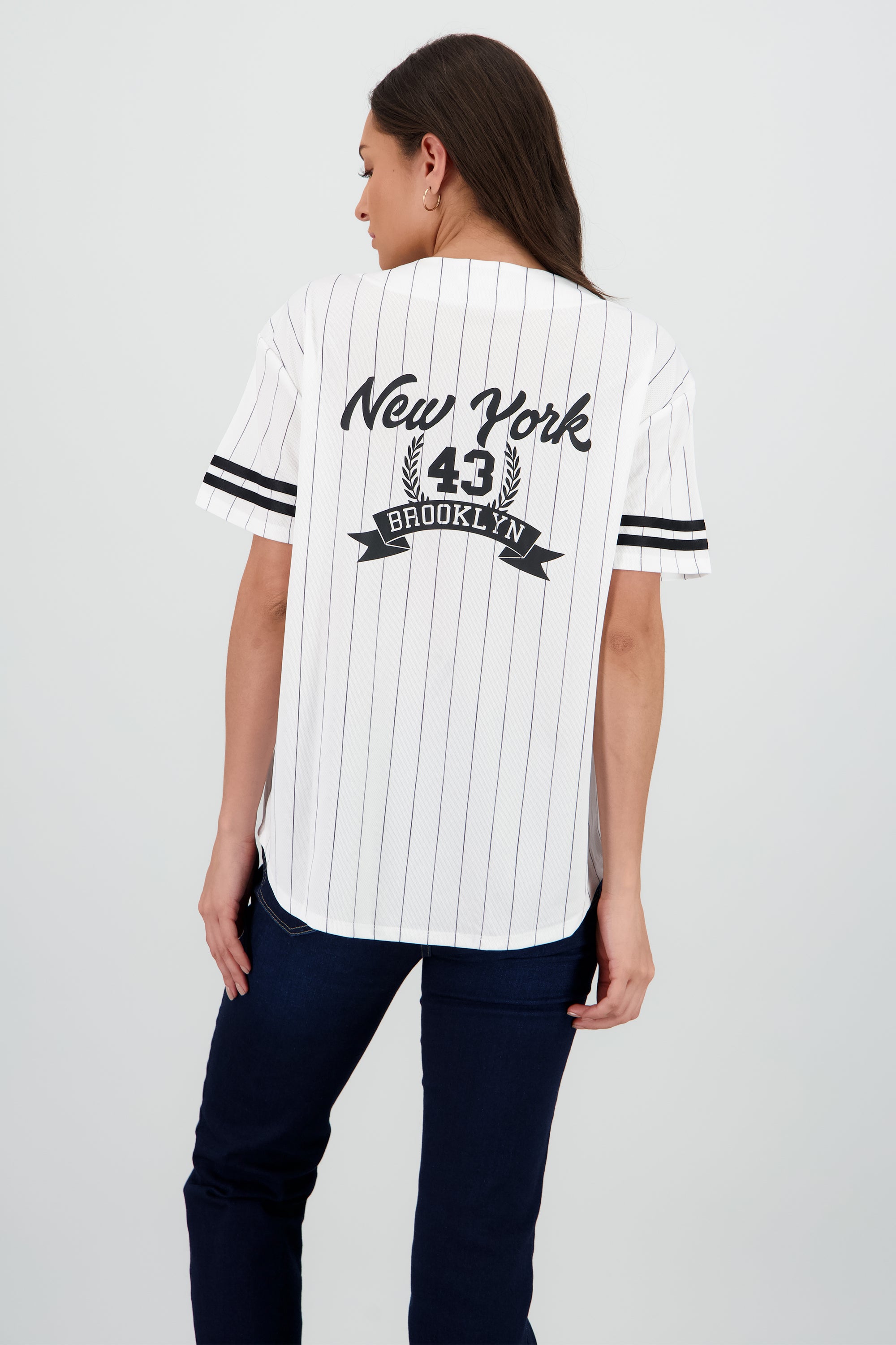 Playera jersey oversized new york BLANCO COMBO