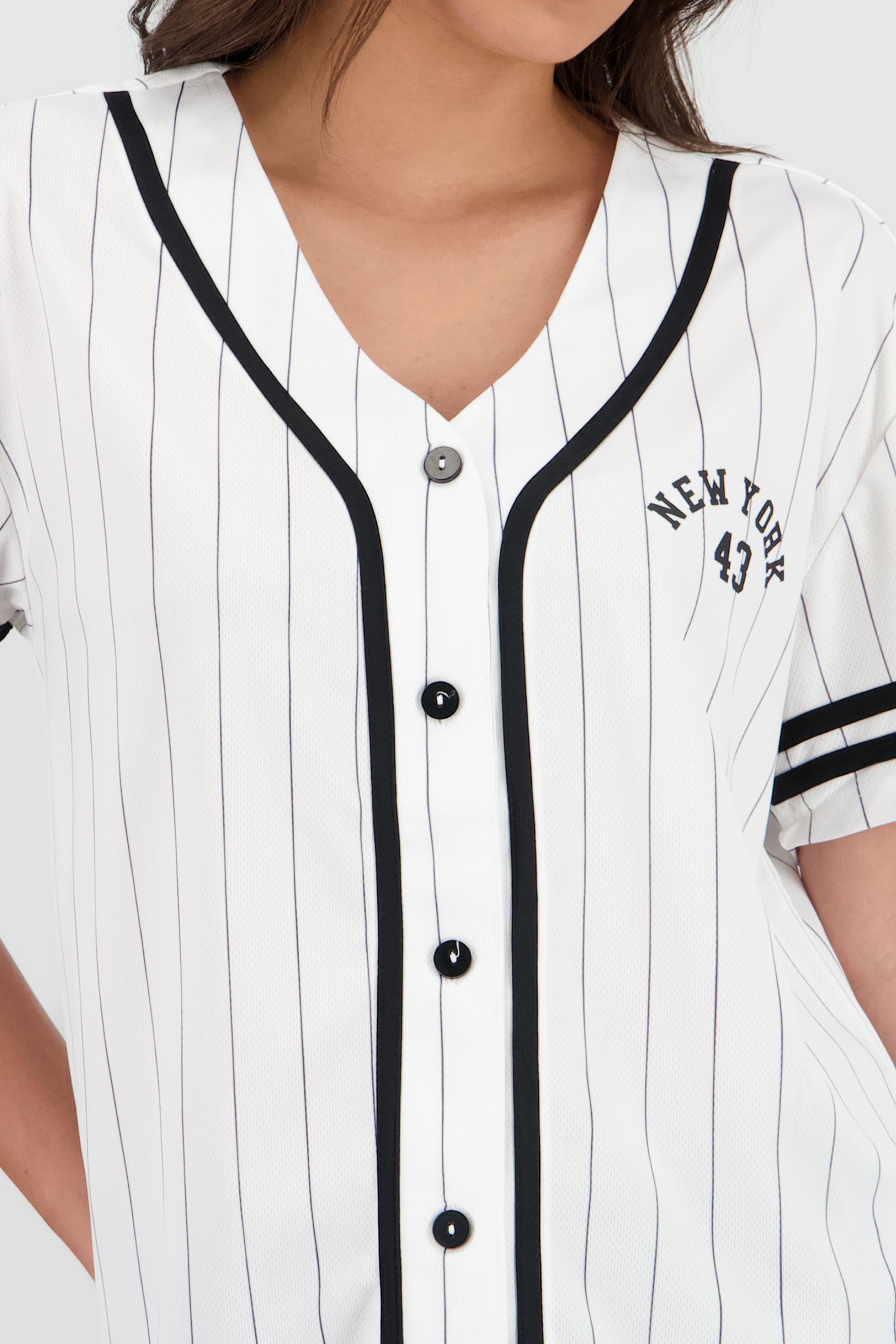 Playera jersey oversized new york BLANCO COMBO