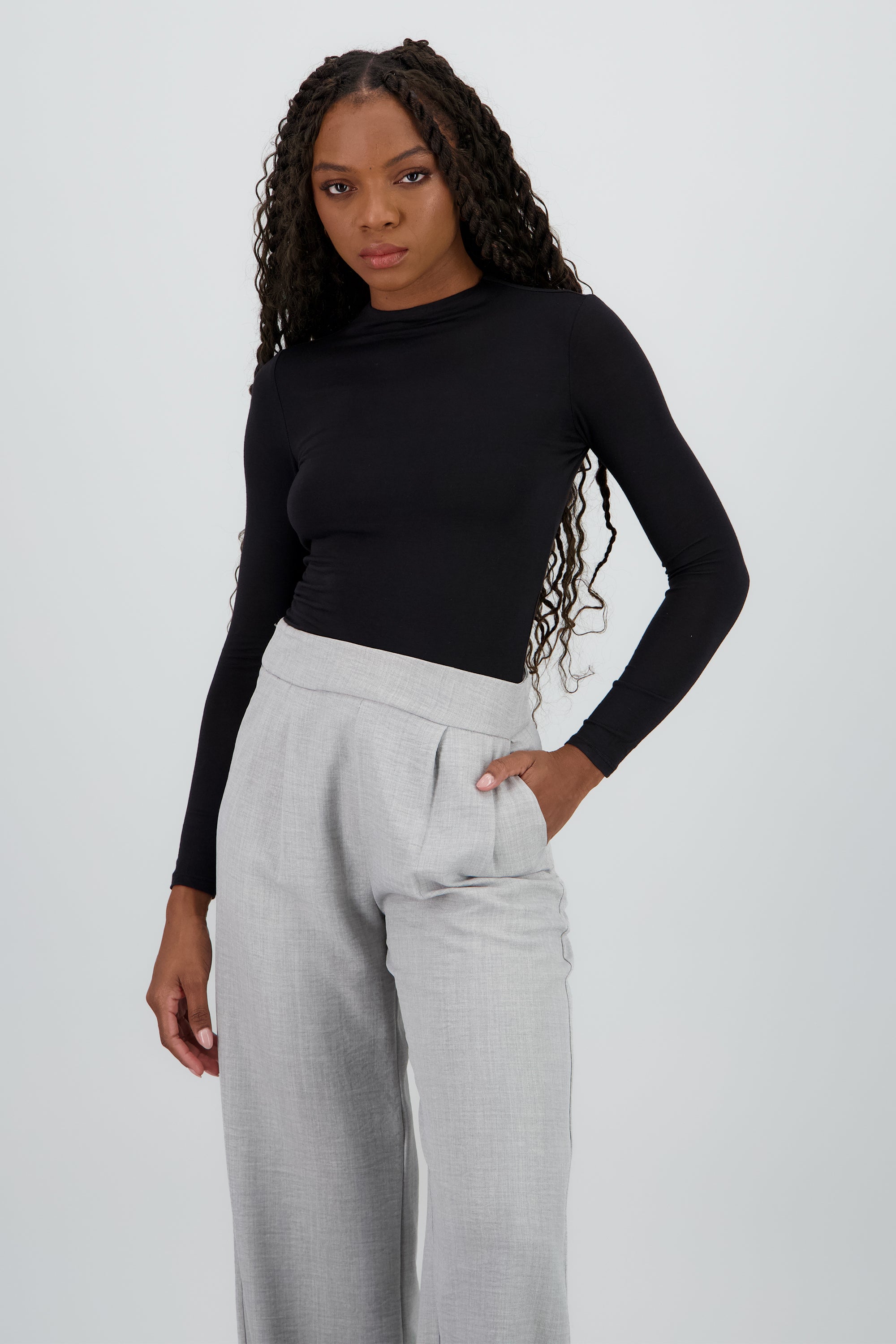 Bodysuit manga larga NEGRO