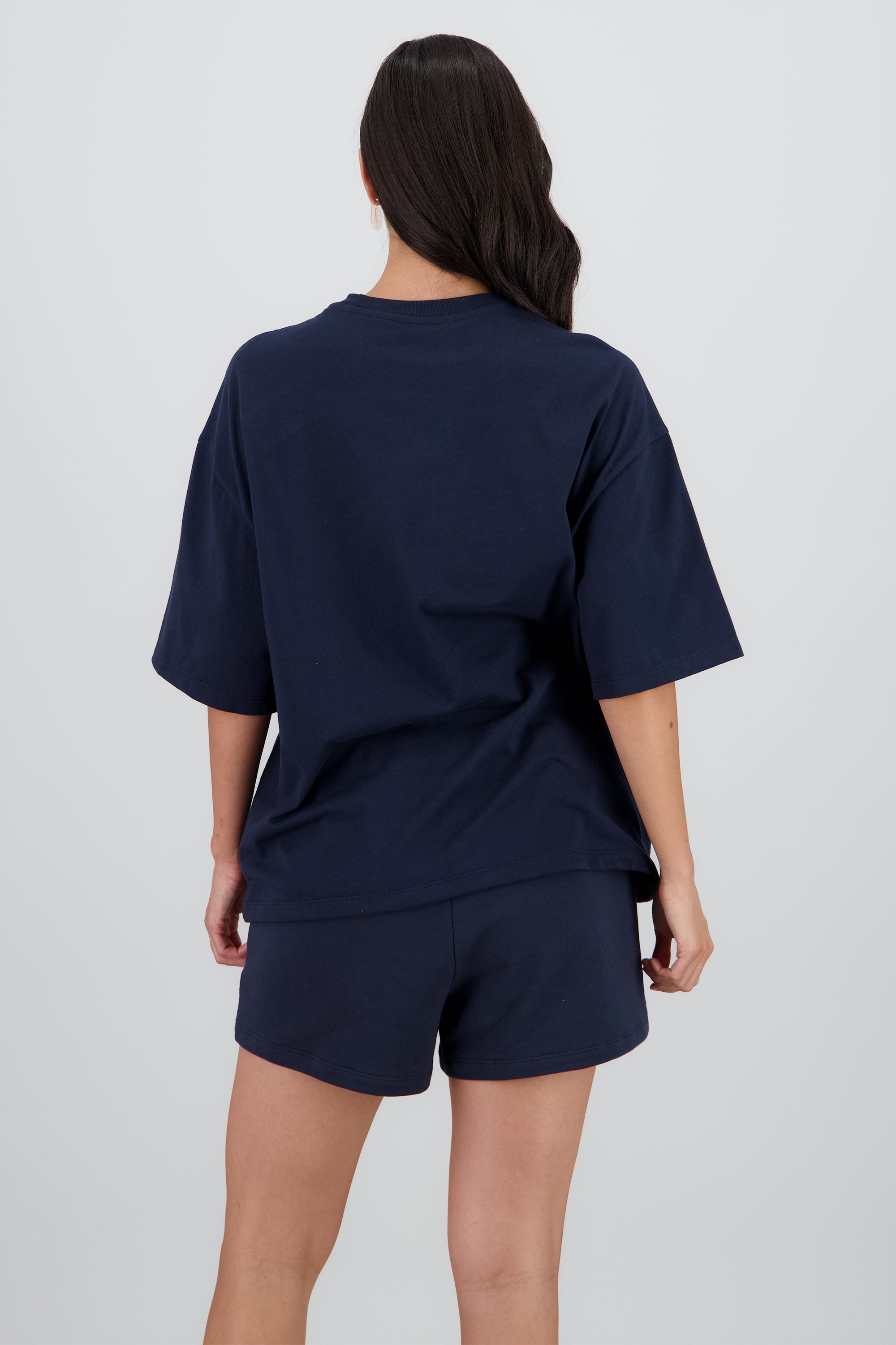 Playera over Stitch letras MARINO