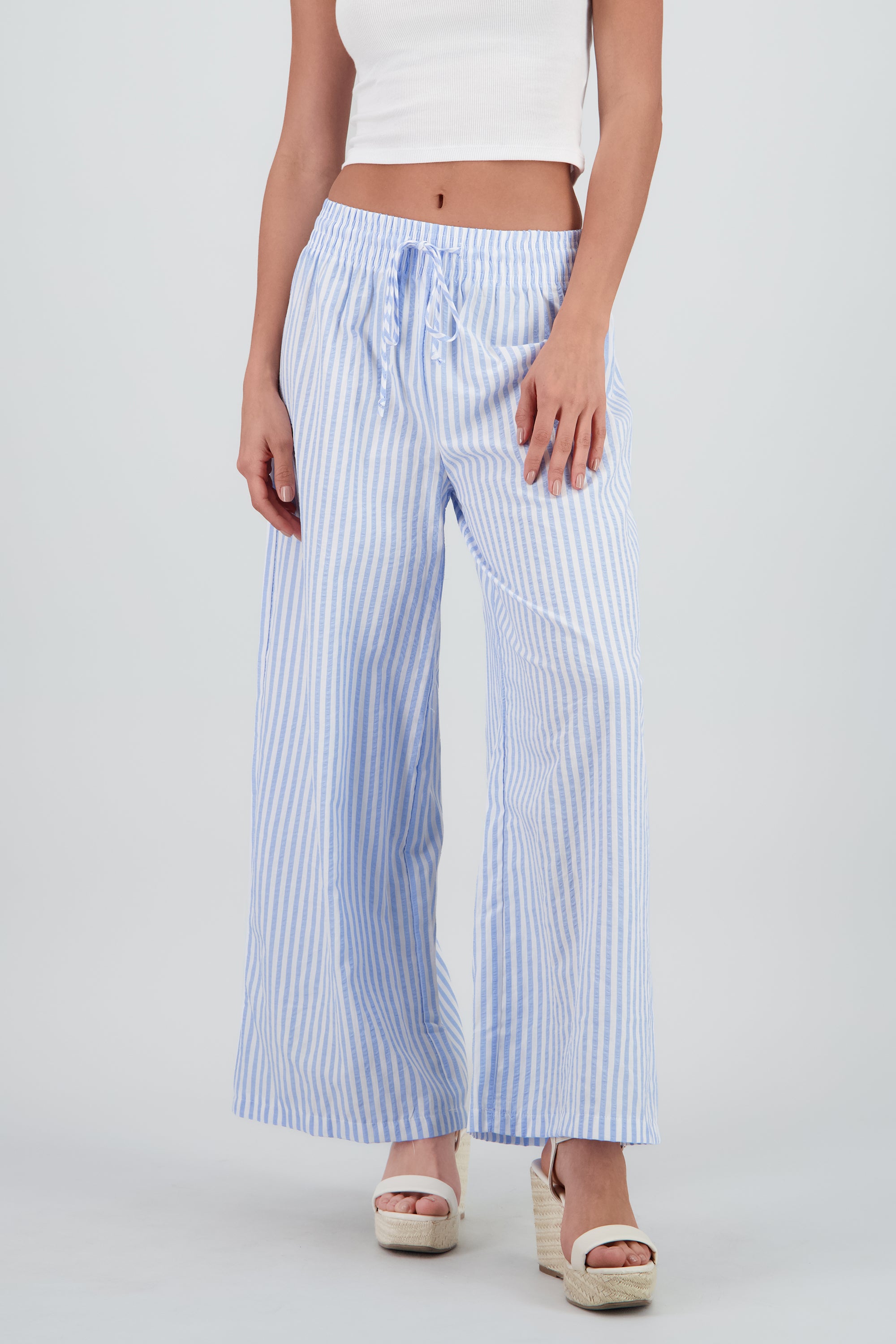 Pantalon amplio rayas AZUL COMBO