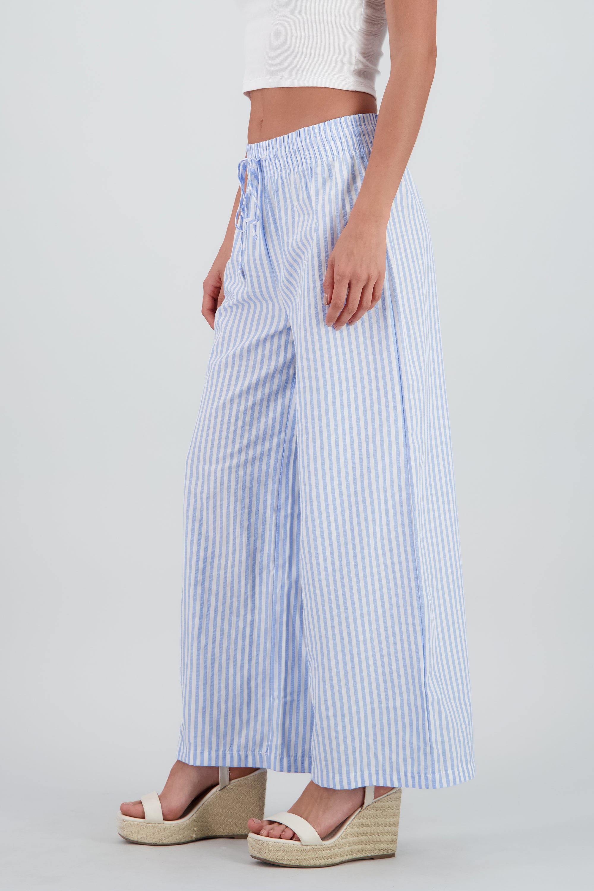 Pantalon amplio rayas AZUL COMBO