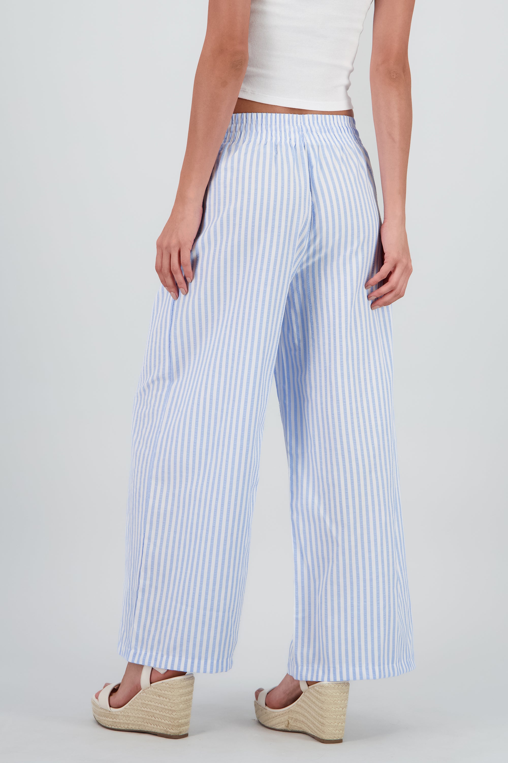 Pantalon amplio rayas AZUL COMBO
