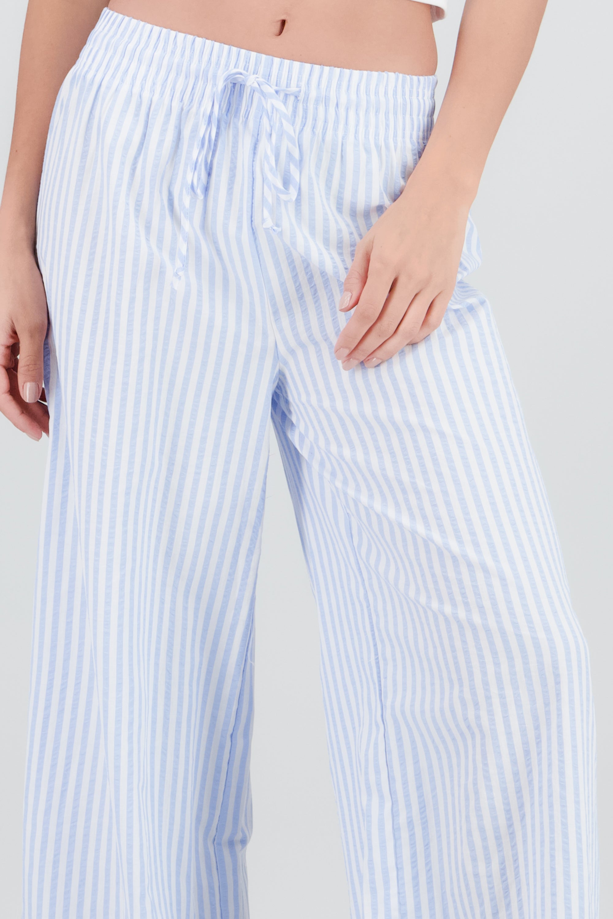 Pantalon amplio rayas AZUL COMBO