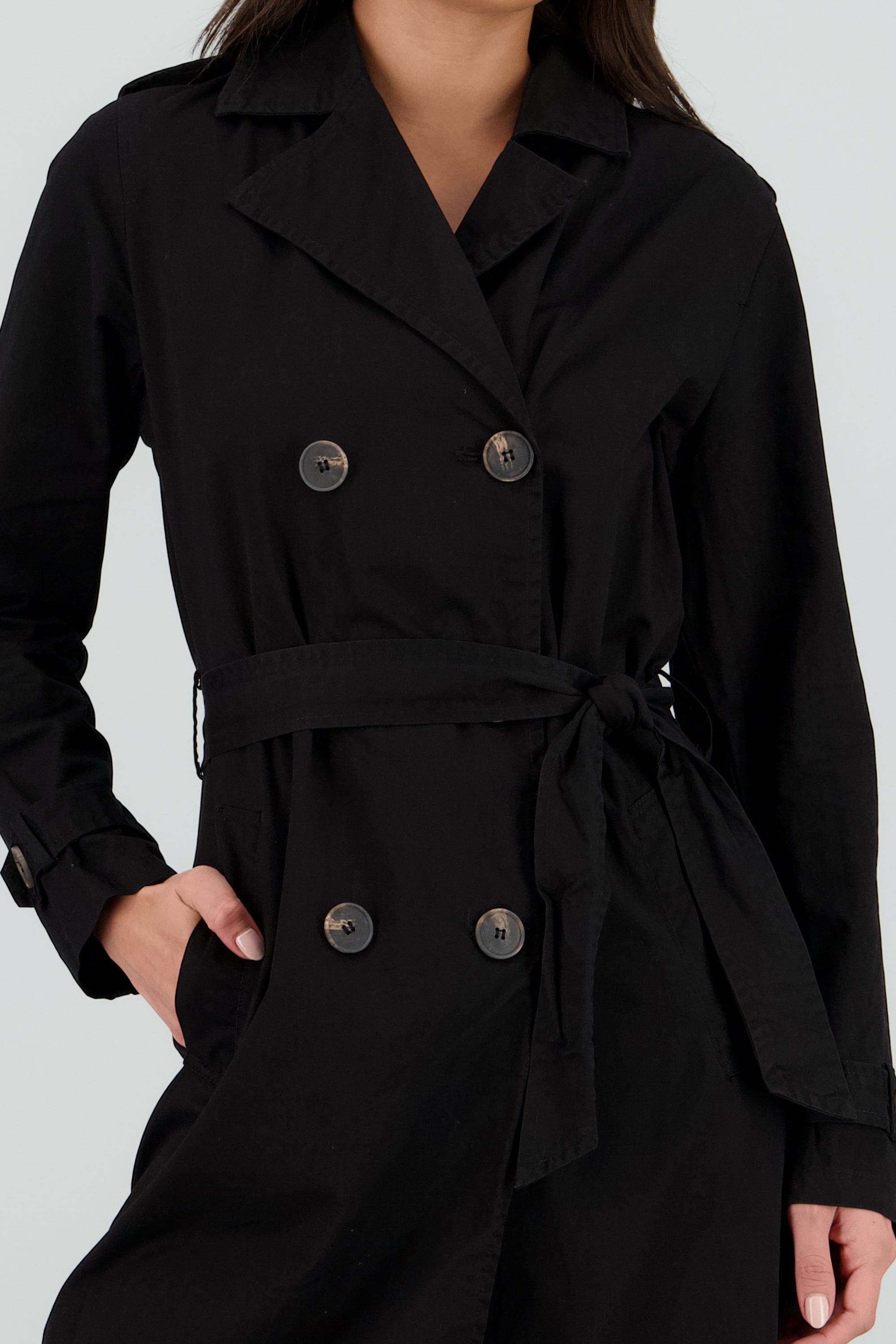 Gabardina maxi NEGRO