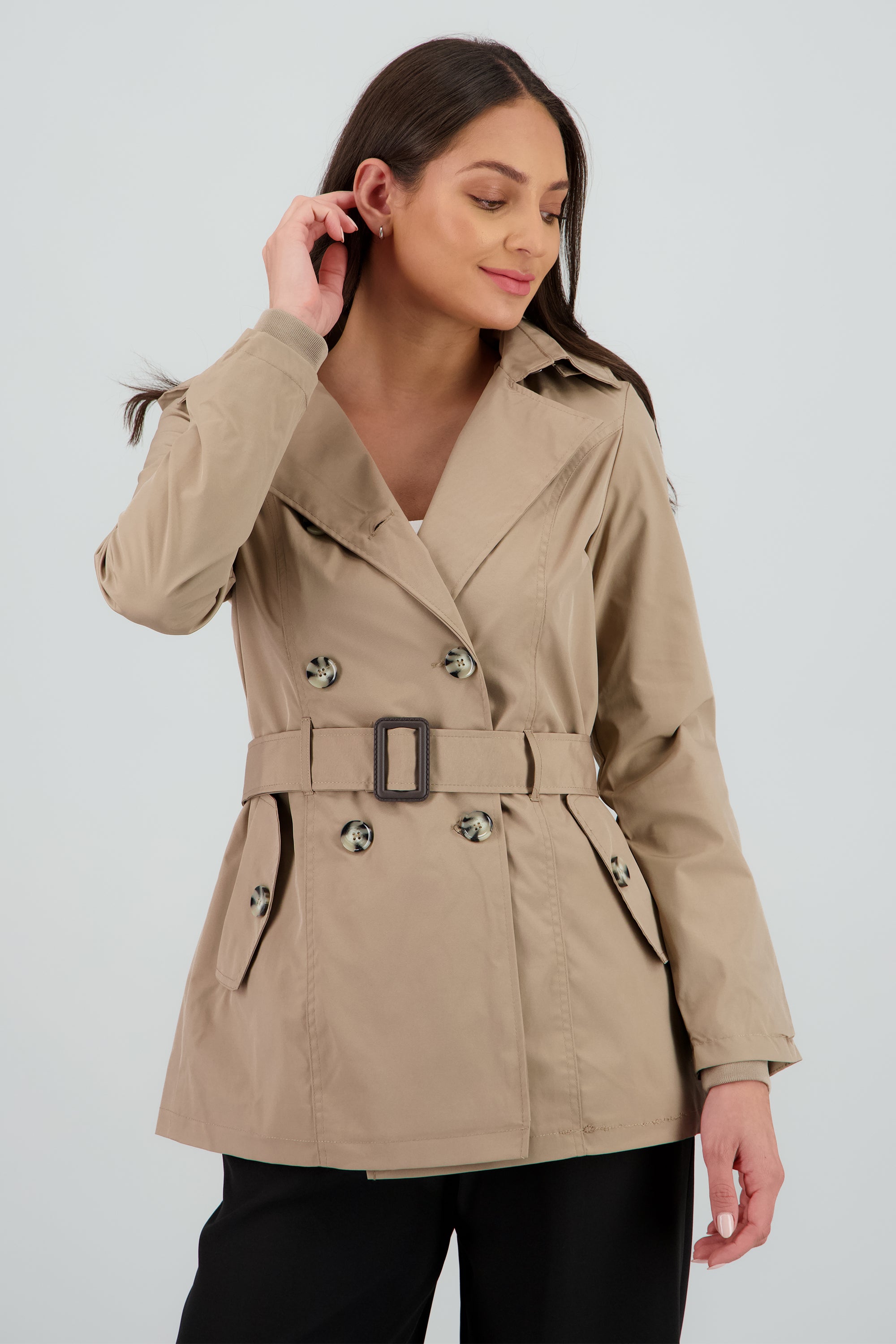 Gabardina con gorro KHAKI