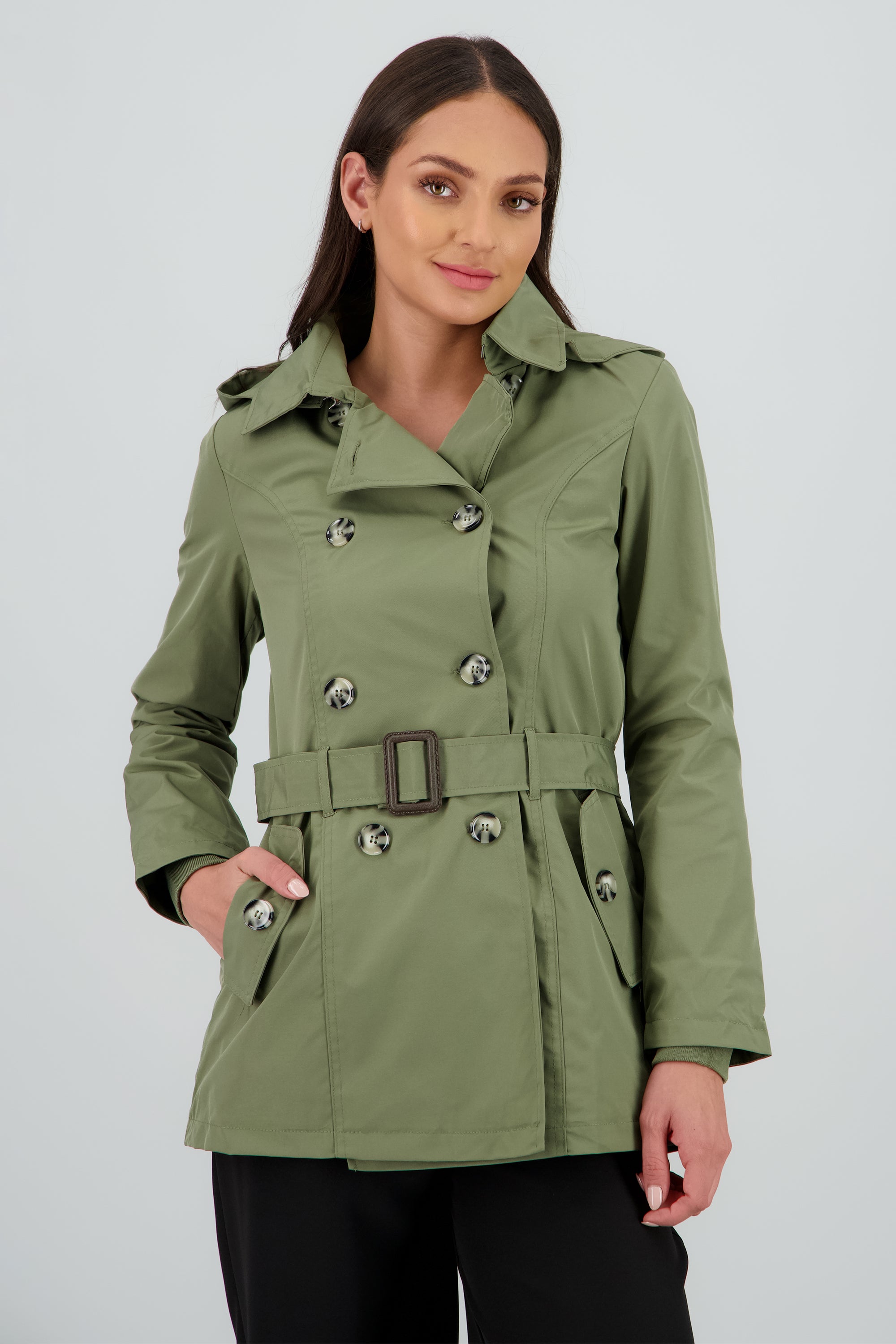 Gabardina con gorro OLIVO