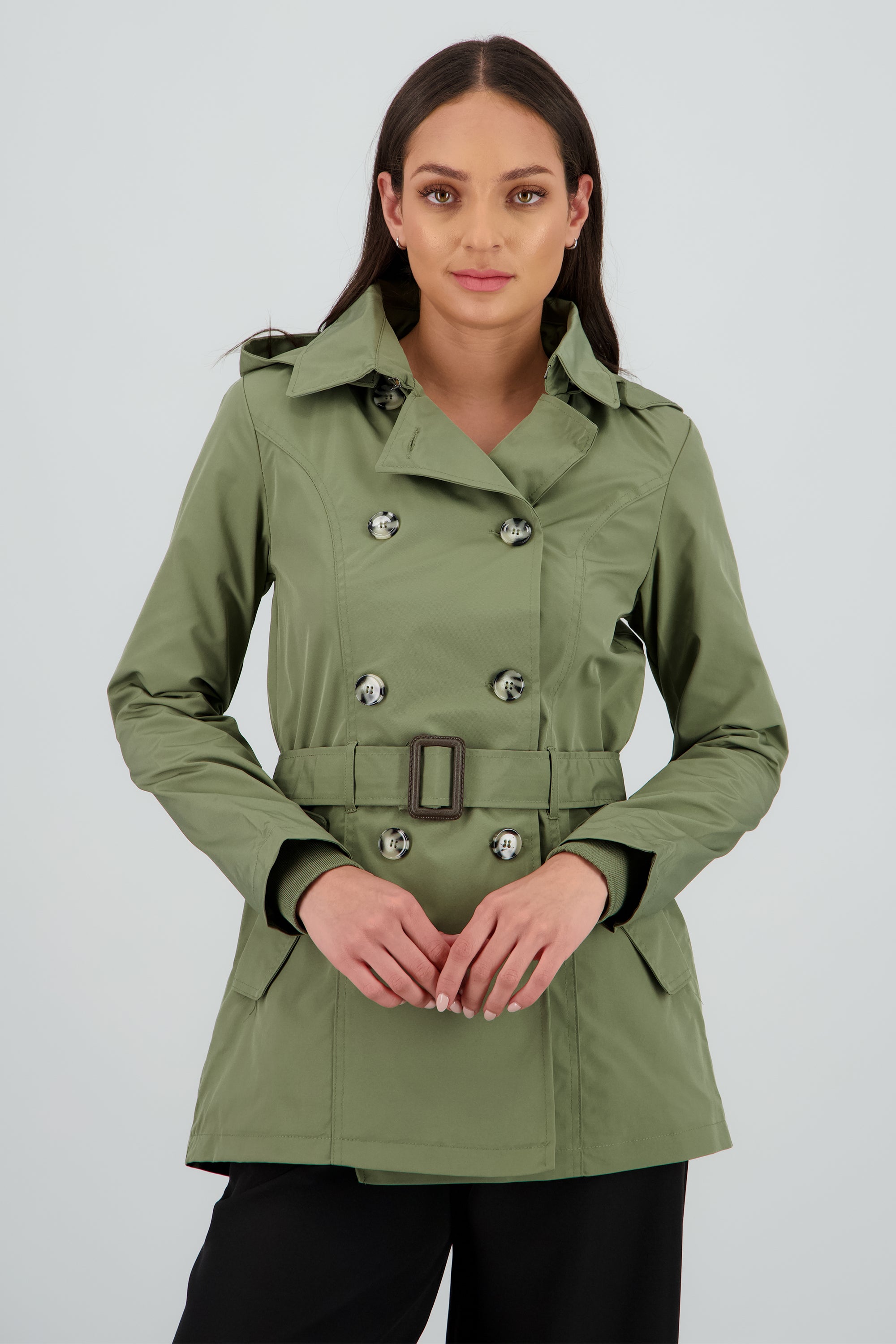 Gabardina con gorro OLIVO