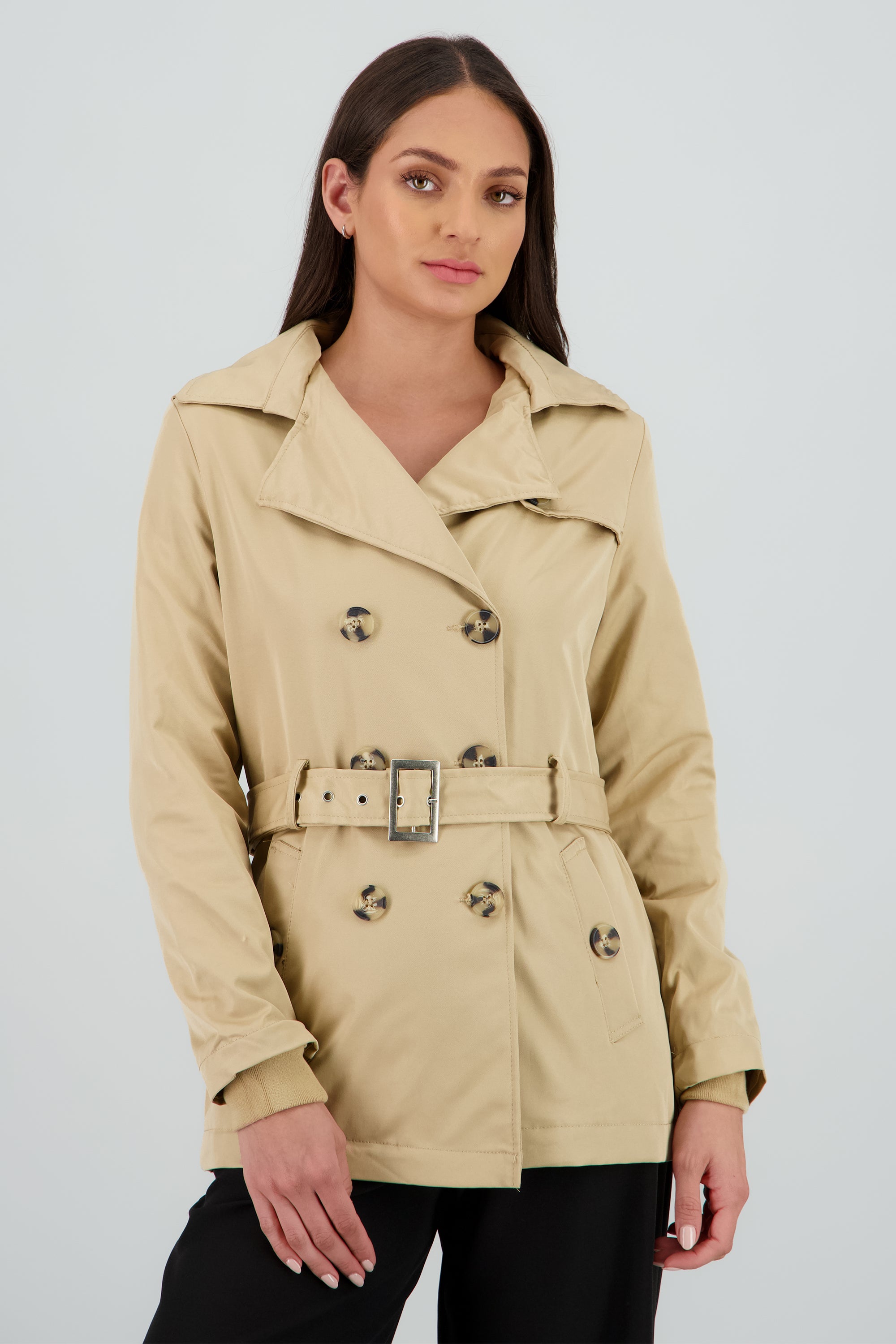 Gabardina lisa BEIGE