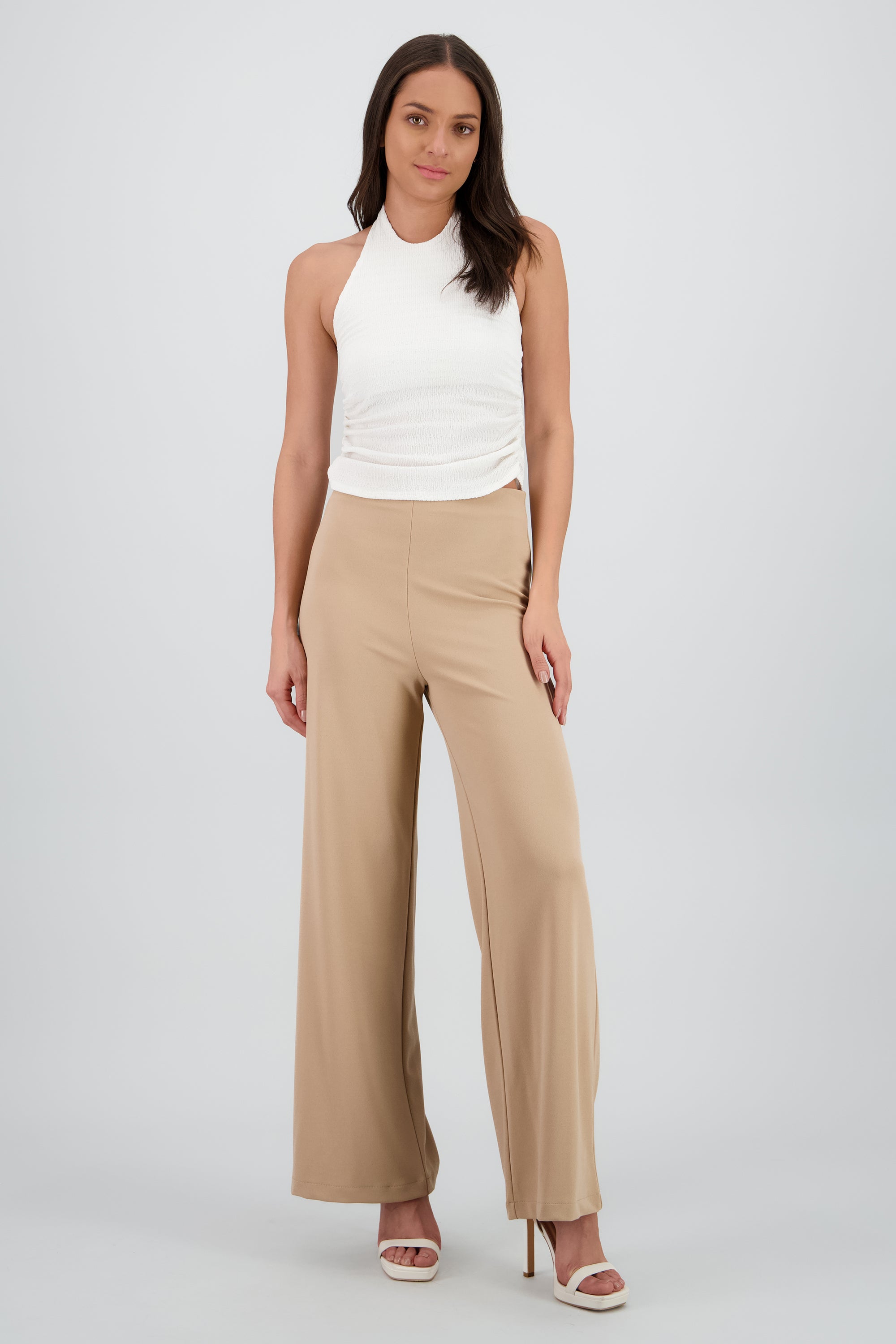 Pantalon wide leg liso KHAKI