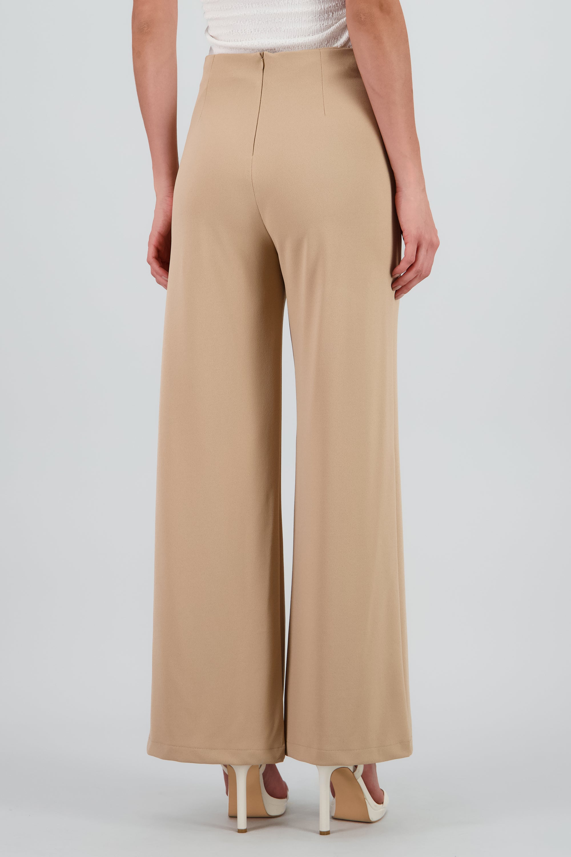Pantalon wide leg liso KHAKI