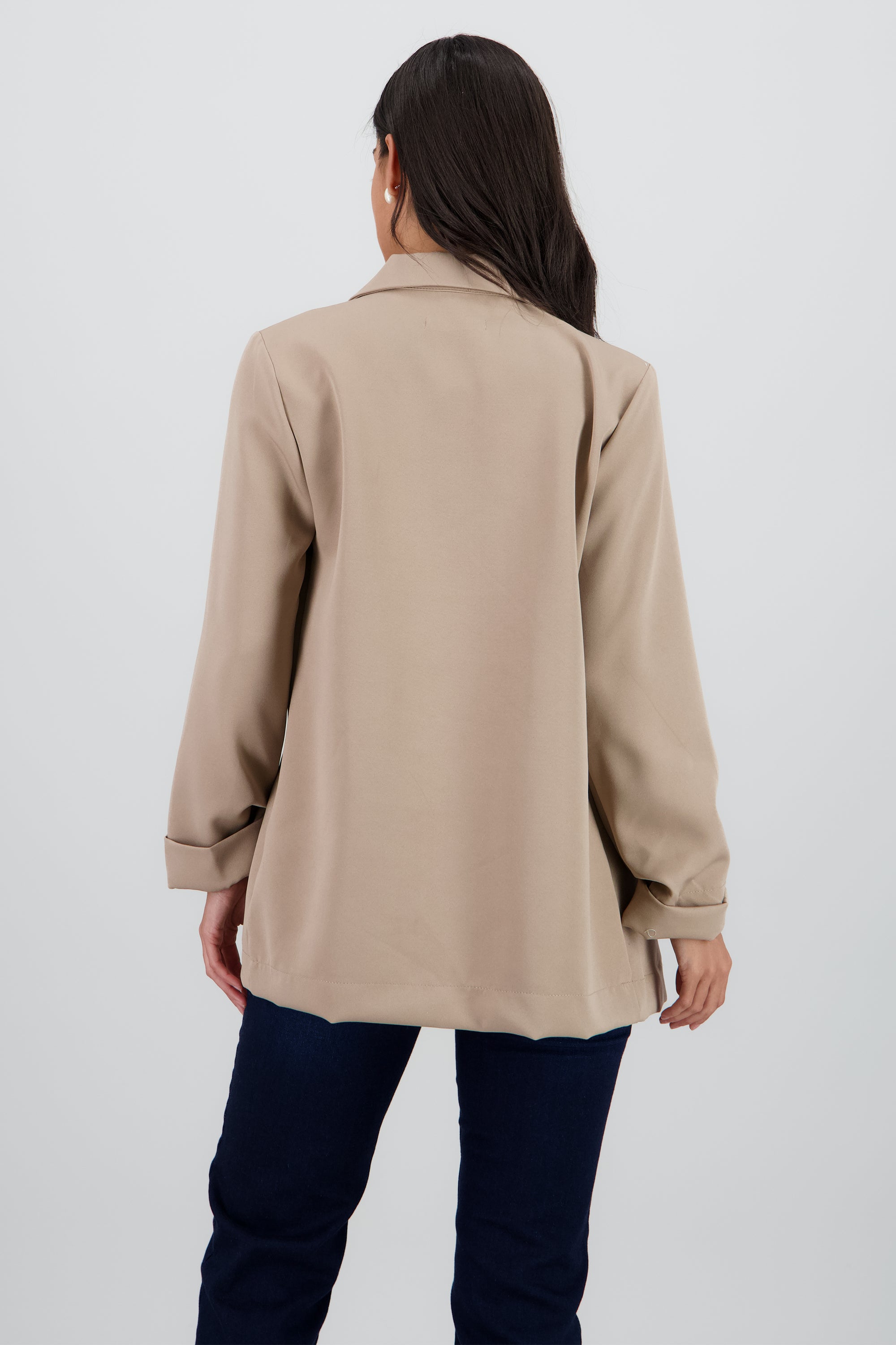Blazer manga larga detalle solapa TAUPE