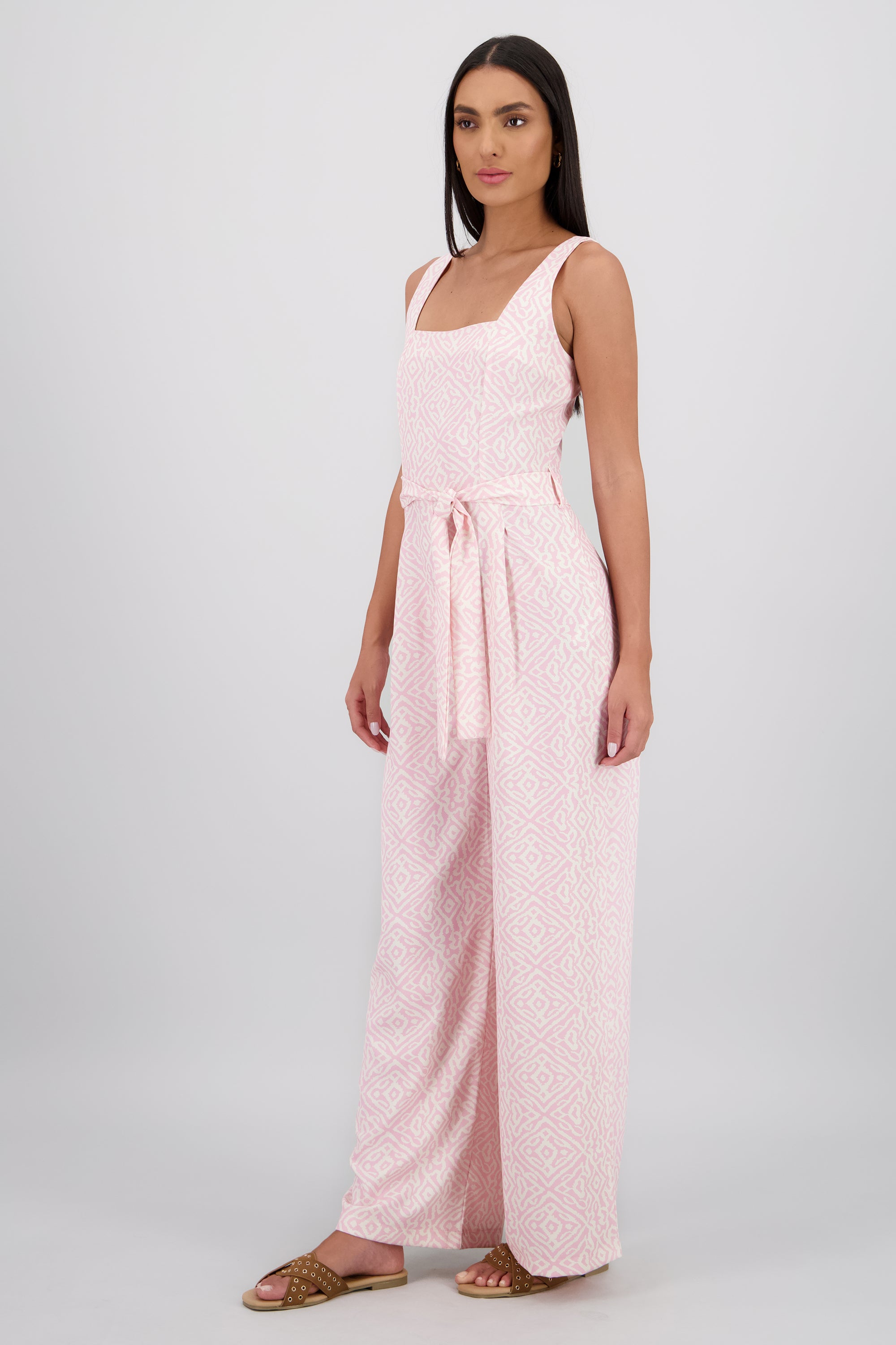 Jumpsuit tirantes gruesos escote cuadrado ROSA COMBO