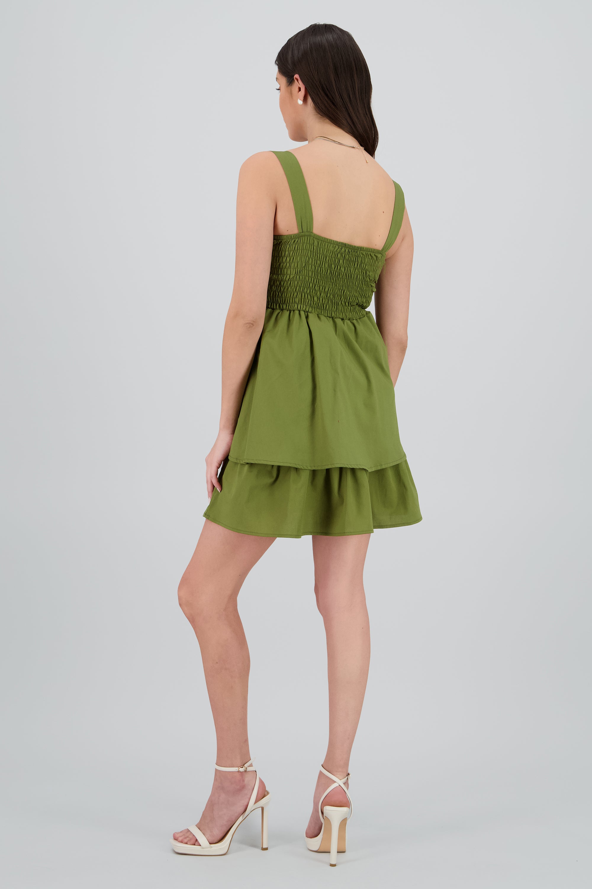 Vestido mini escote cruzado tirantes OLIVO