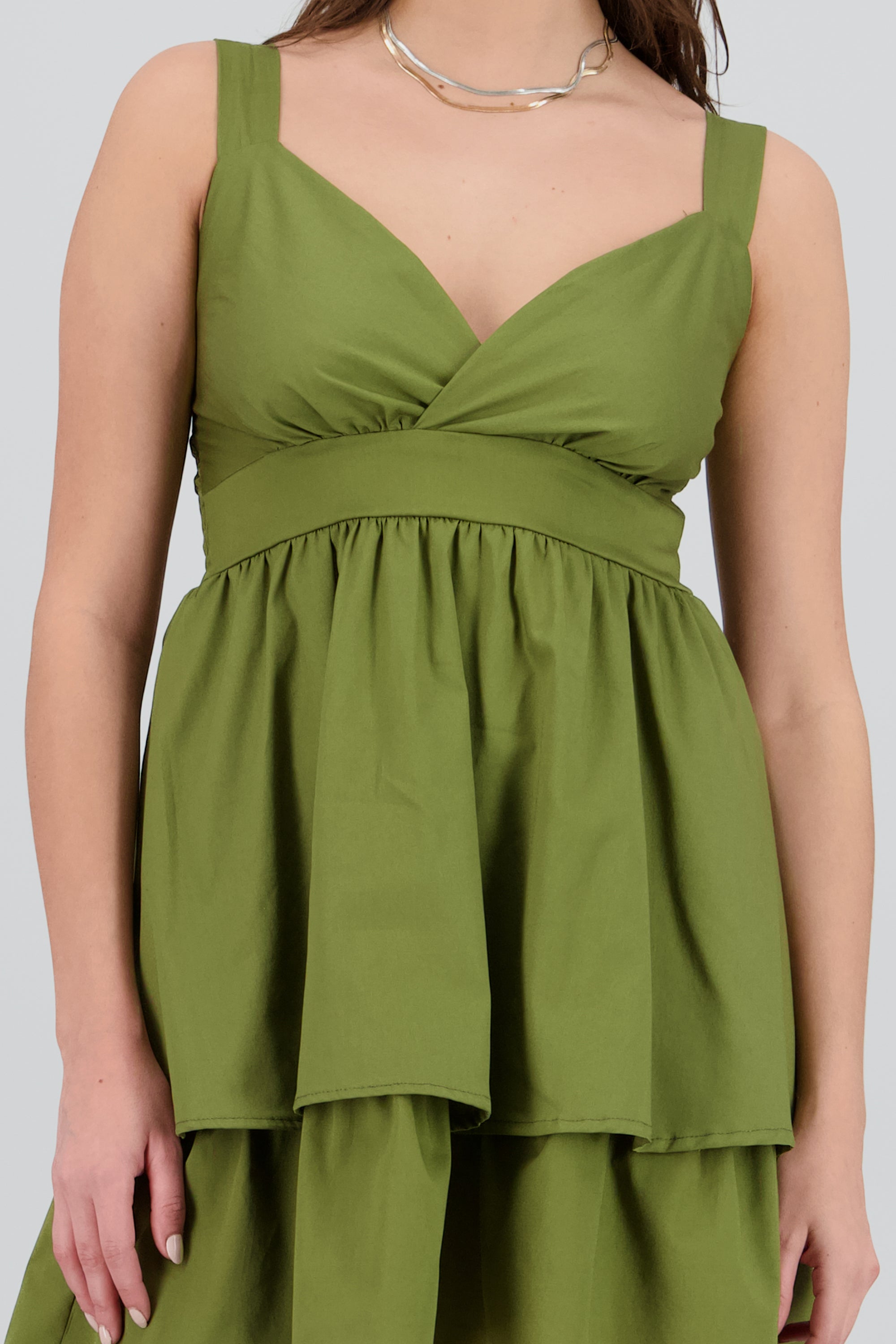 Vestido mini escote cruzado tirantes OLIVO
