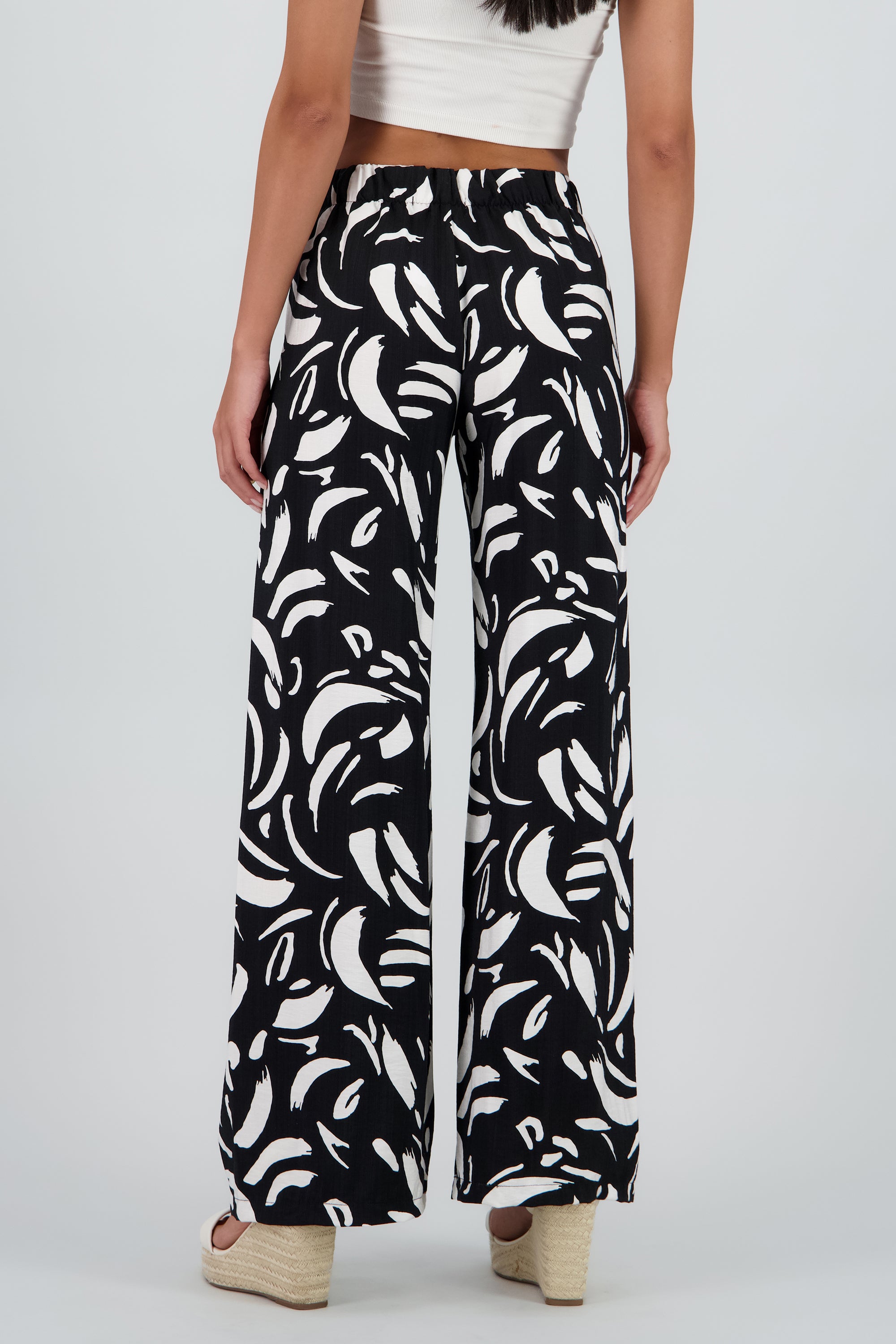 Pantalon amplio estampado NEGRO COMBO