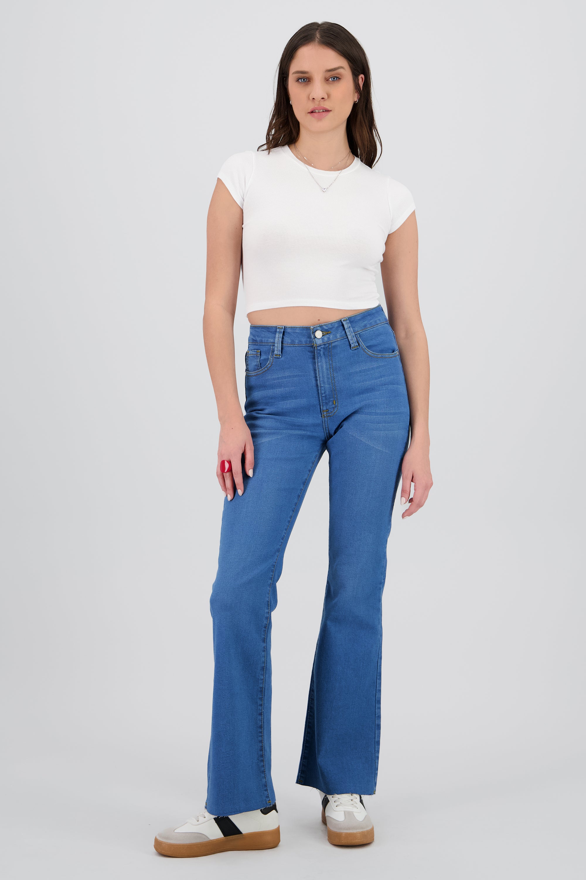 Jeans flare mid rise MEDIUM WASH