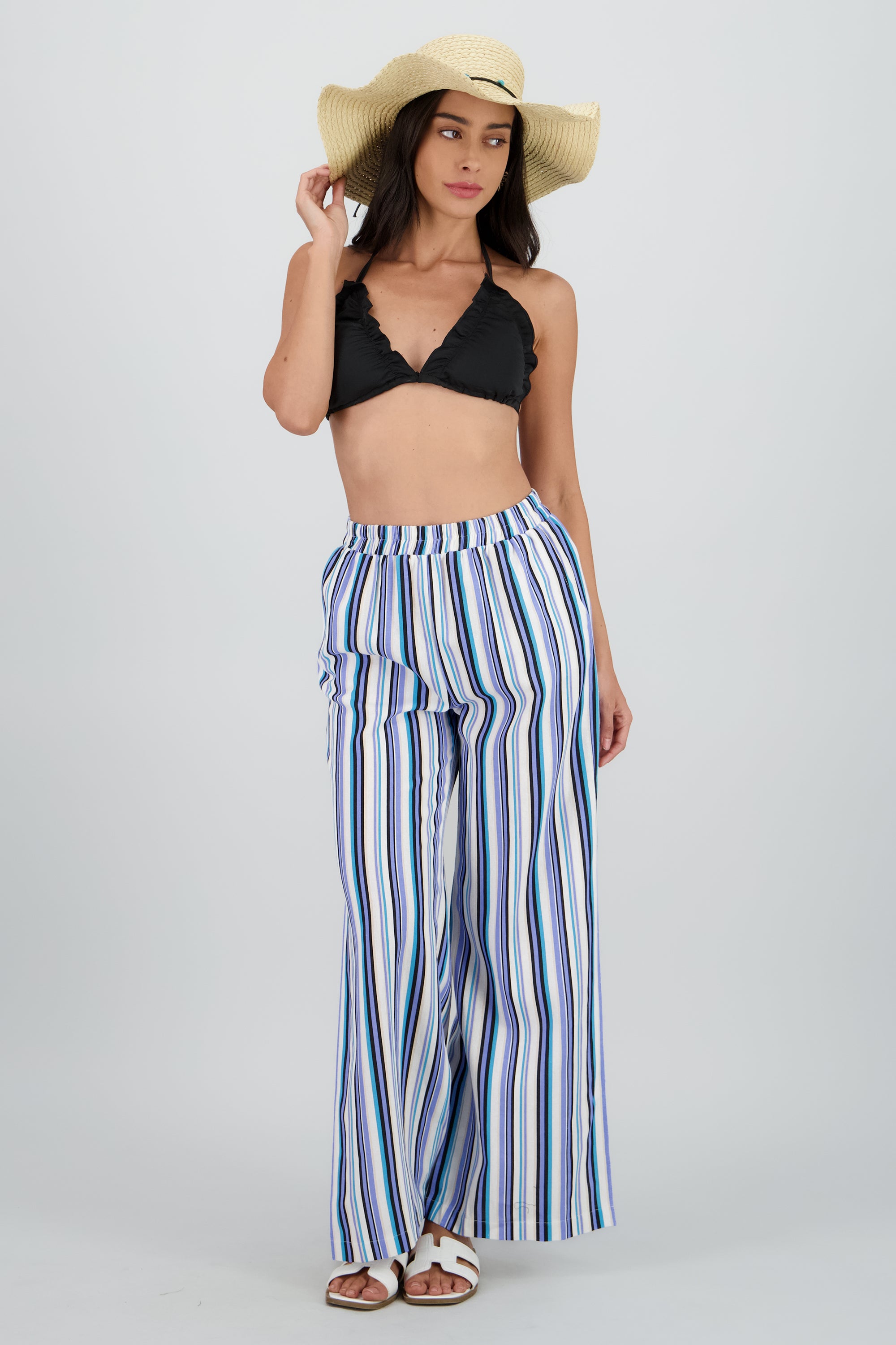 Pantalon abertura lineas AZUL COMBO