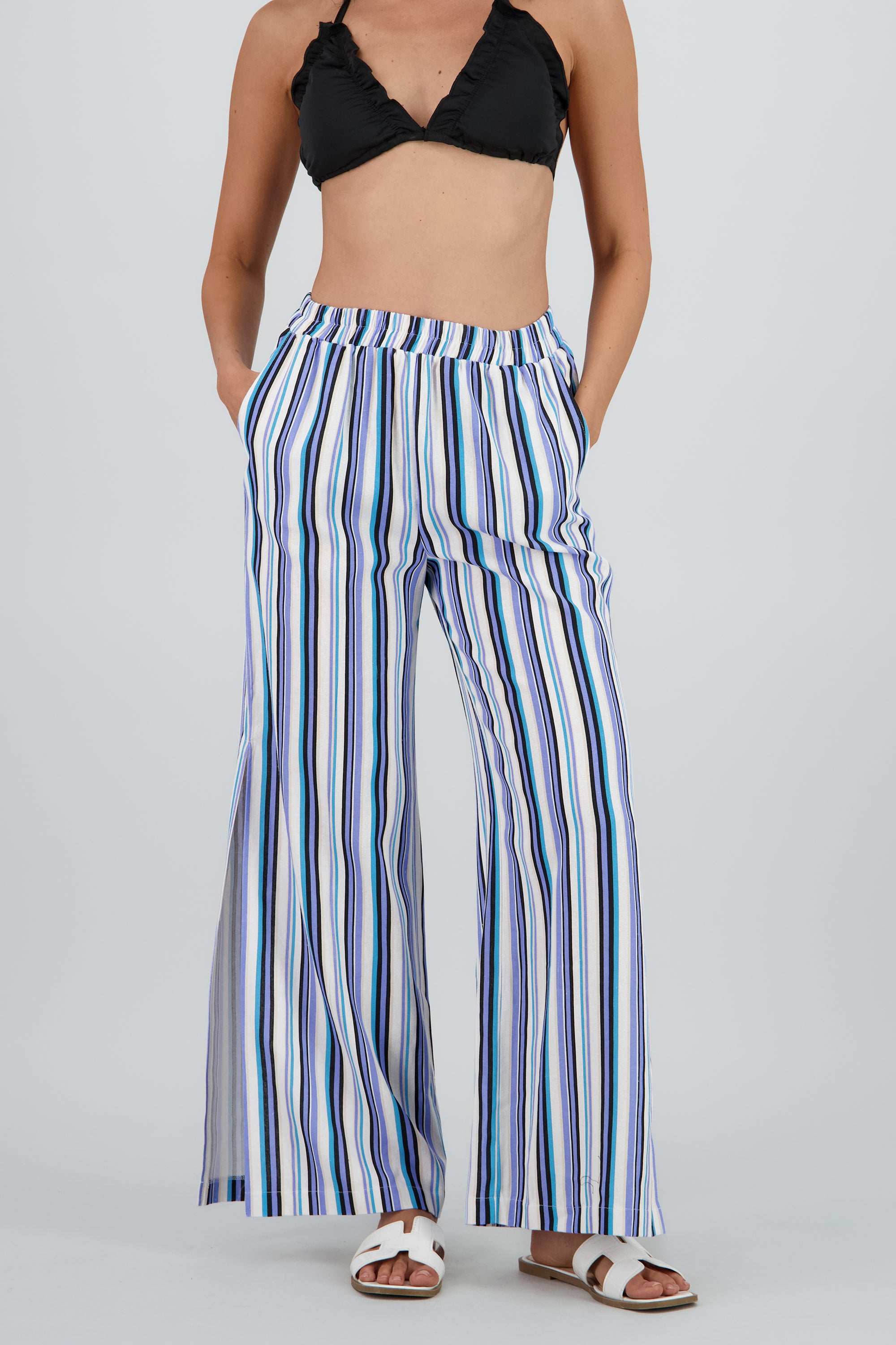 Pantalon abertura lineas AZUL COMBO