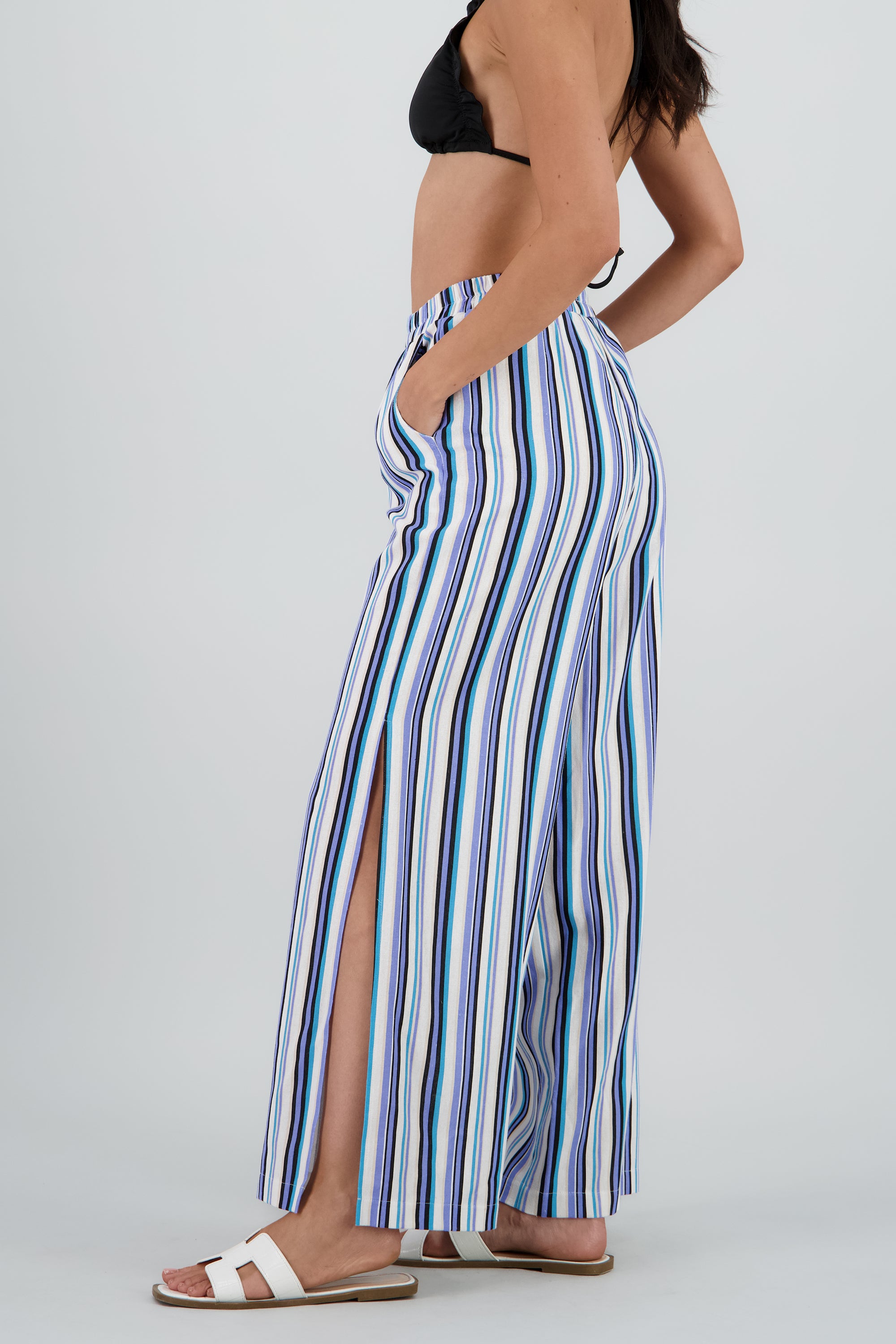 Pantalon abertura lineas AZUL COMBO