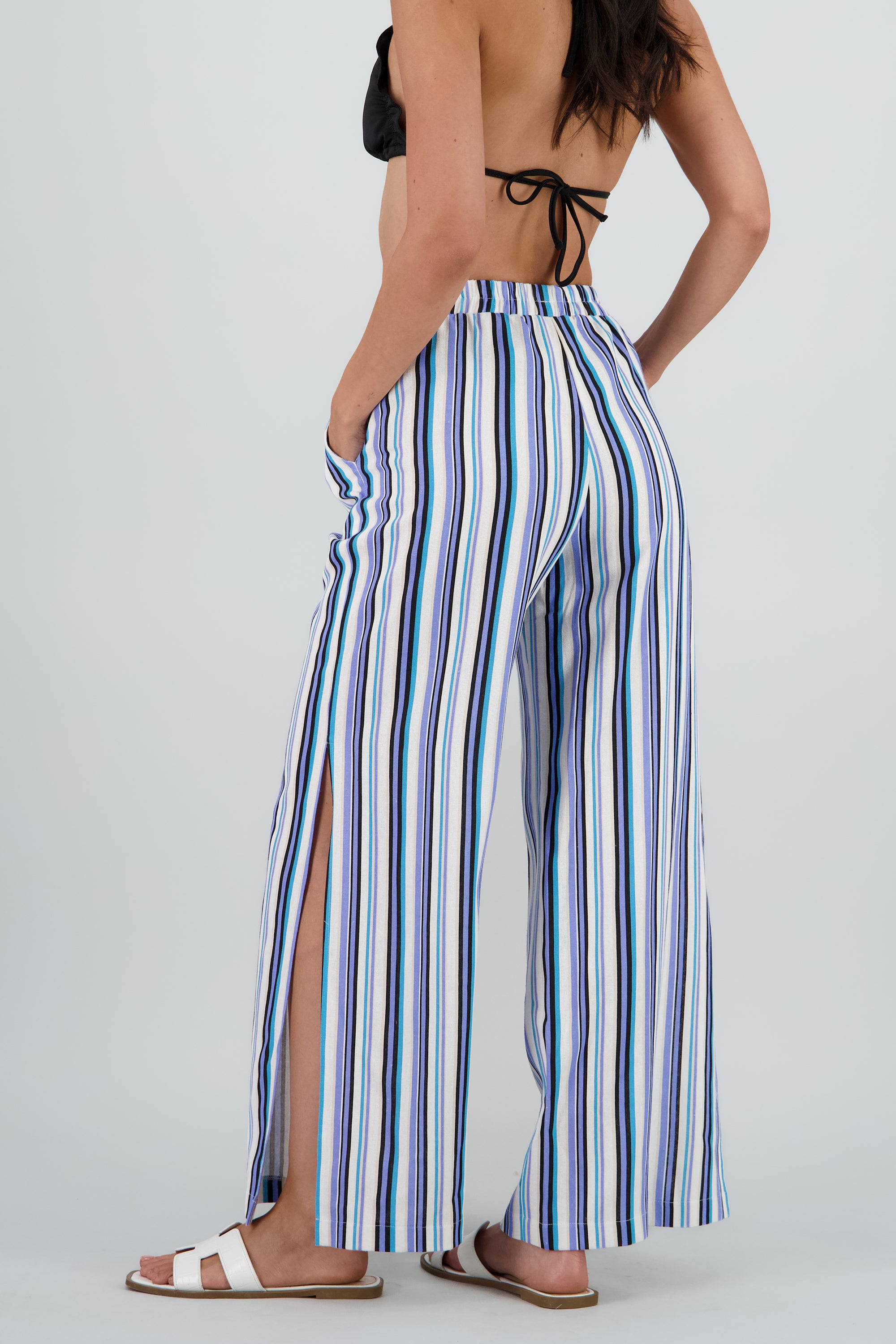Pantalon abertura lineas AZUL COMBO