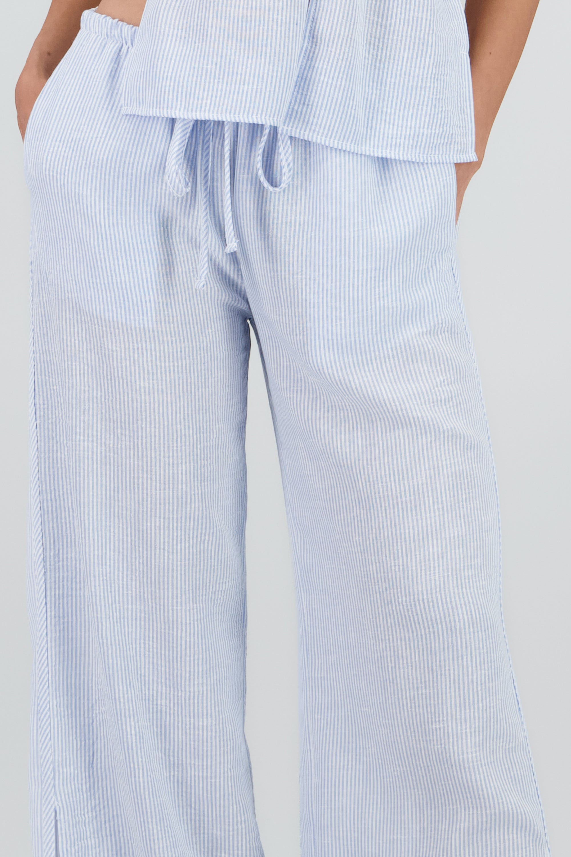 Pantalon cadera ligero rayas AZUL COMBO