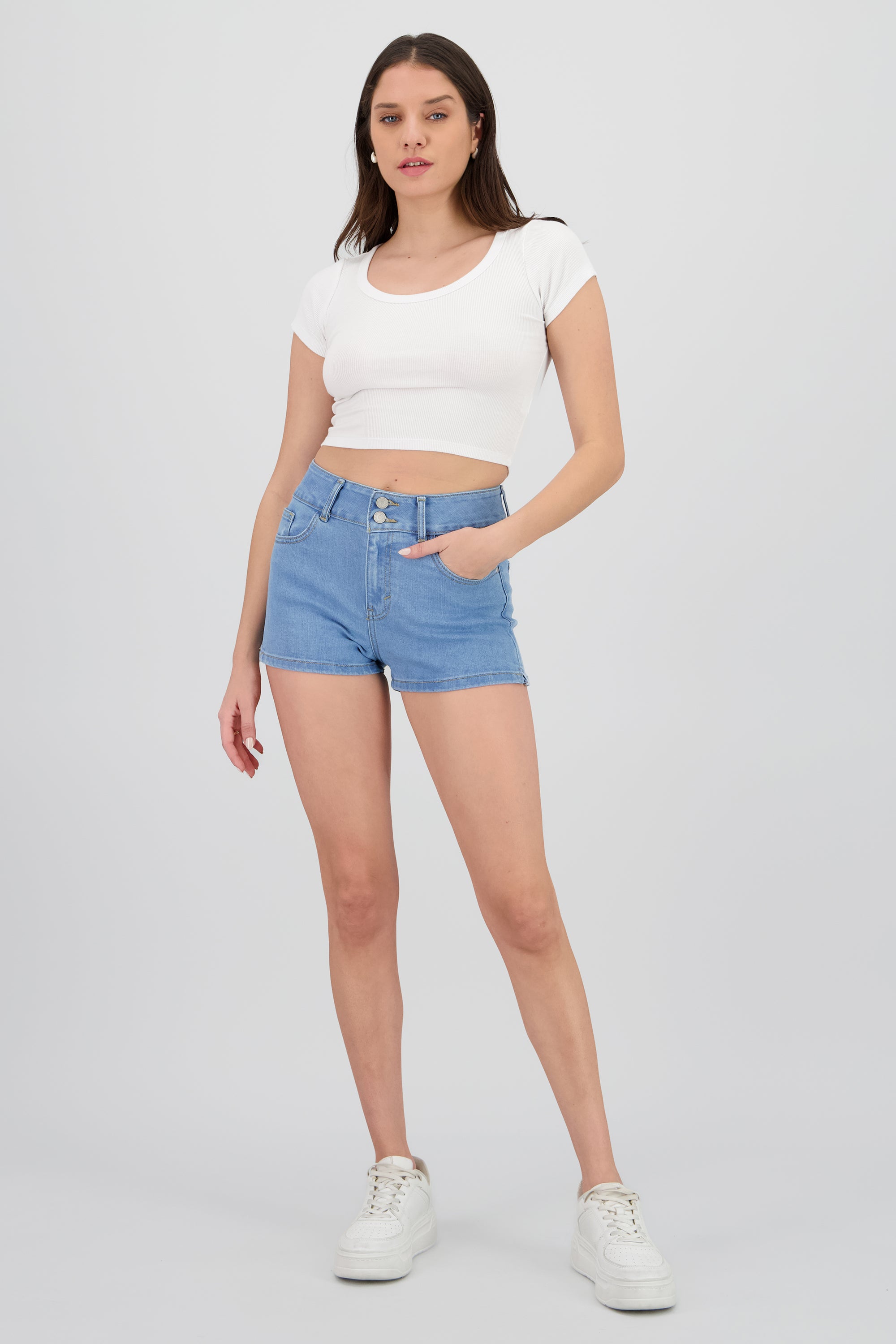 Mini short doble botón LIGHT WASH