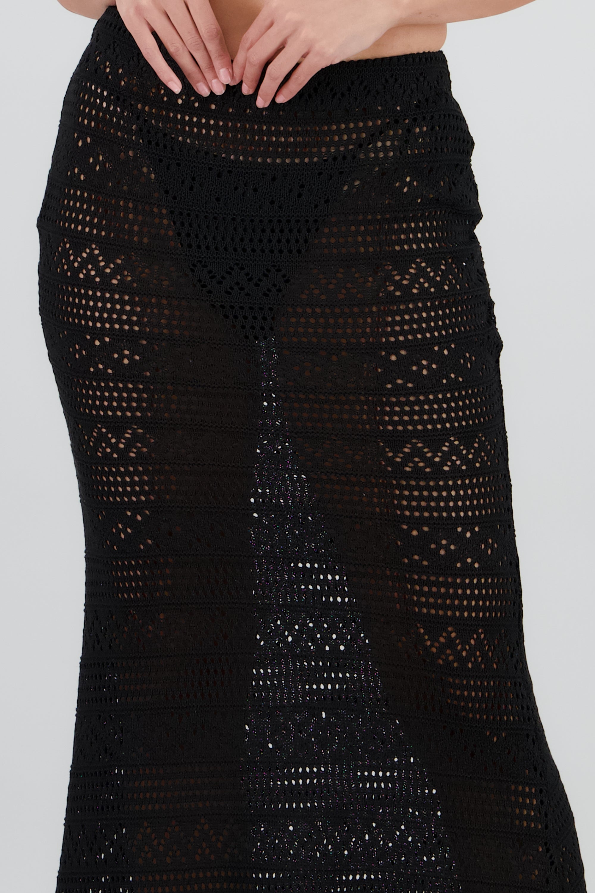 Falda maxi tejido NEGRO