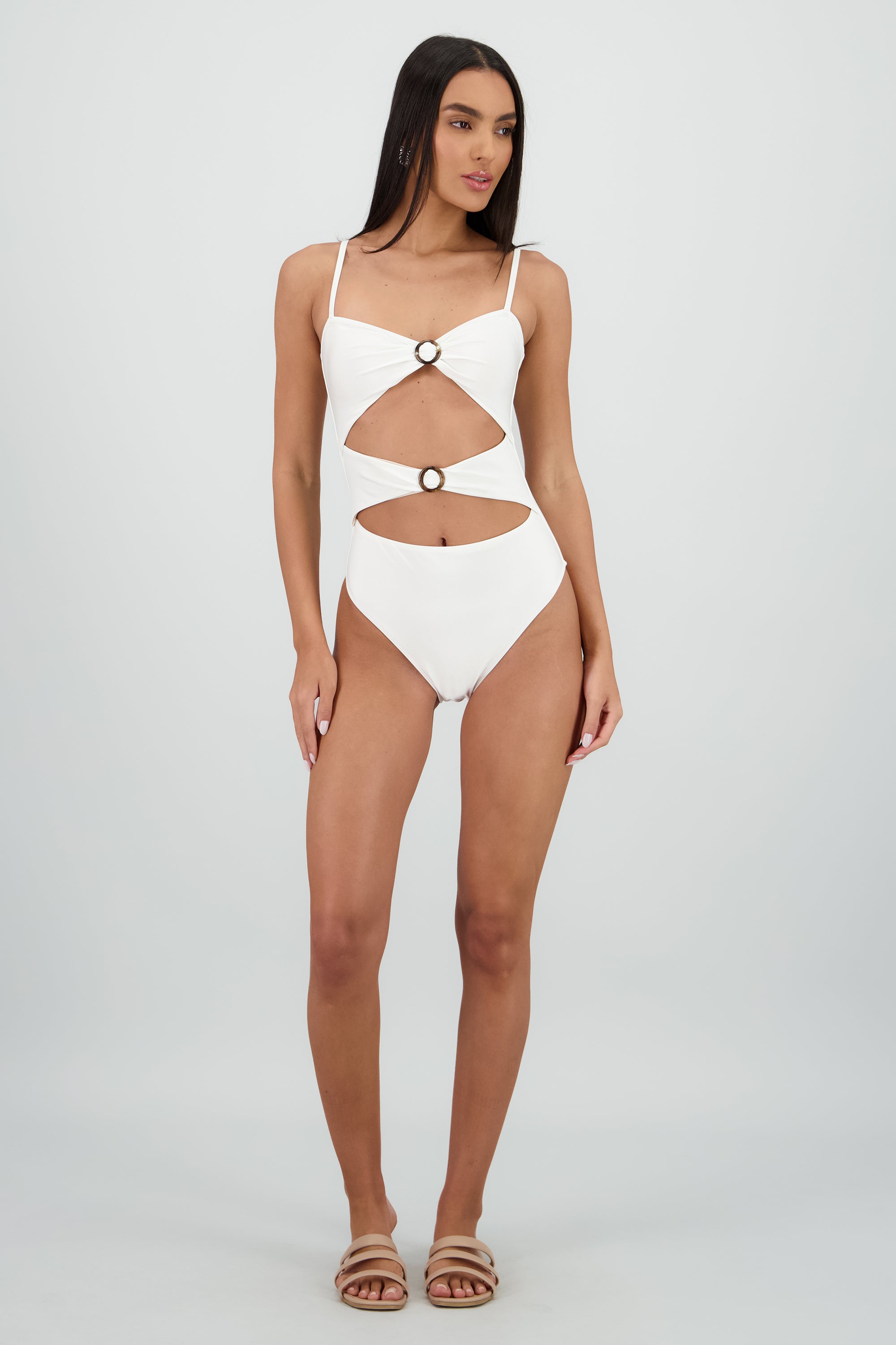 Trajes de baño cutouts aro carey BLANCO