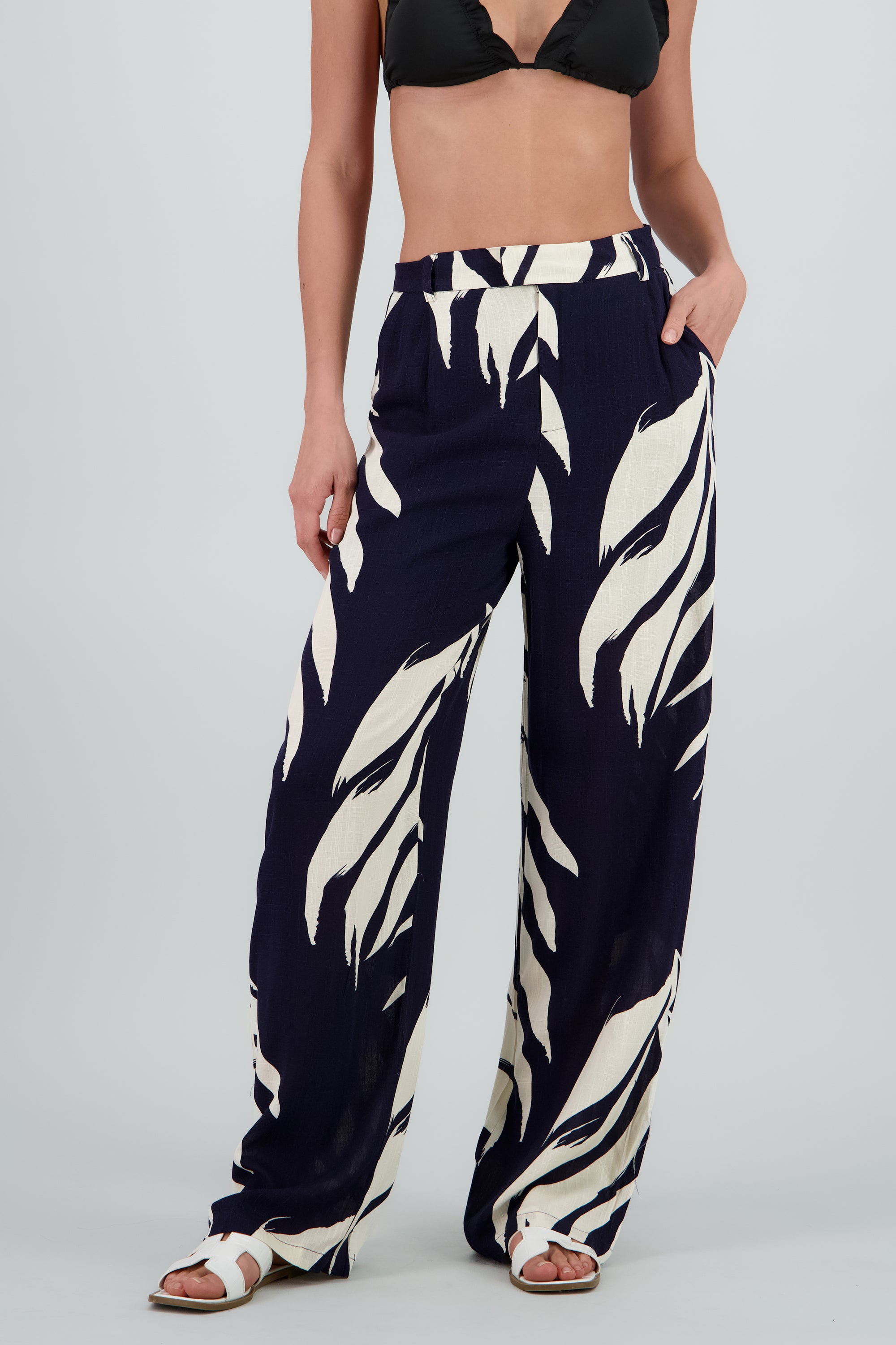 Pantalon fluido print palmera MARINO COMBO