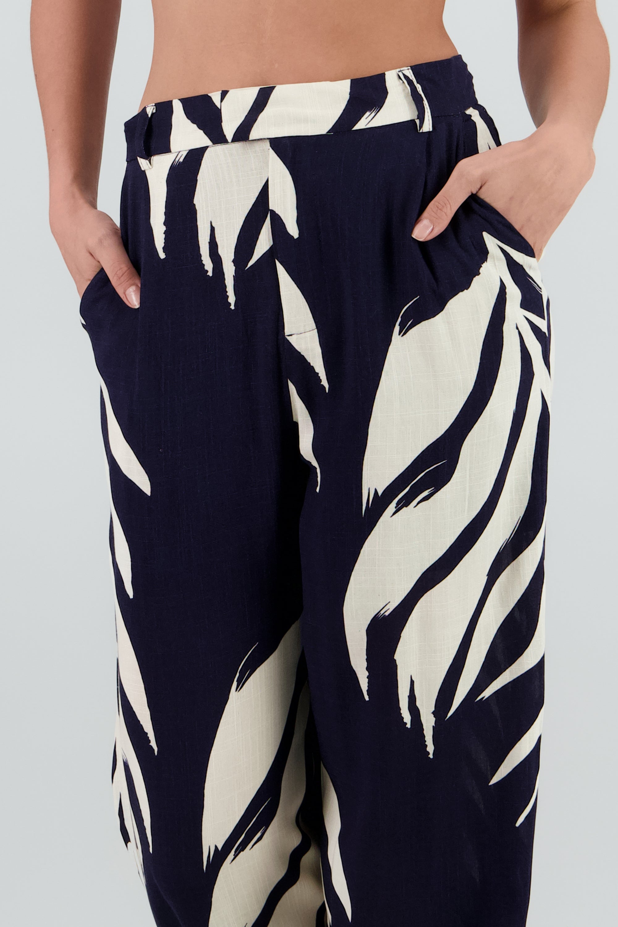 Pantalon fluido print palmera MARINO COMBO