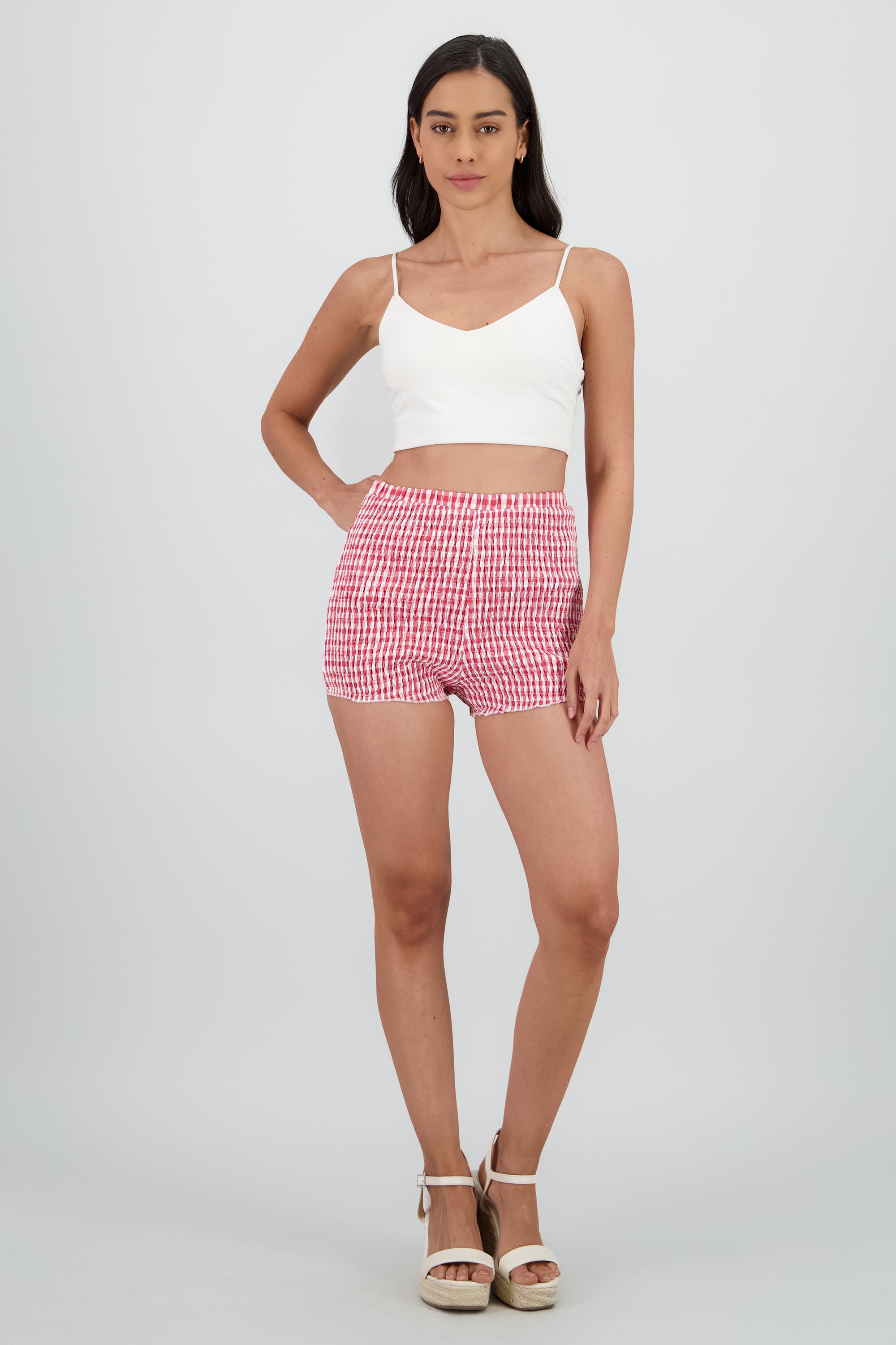 Short con smock ROJO COMBO
