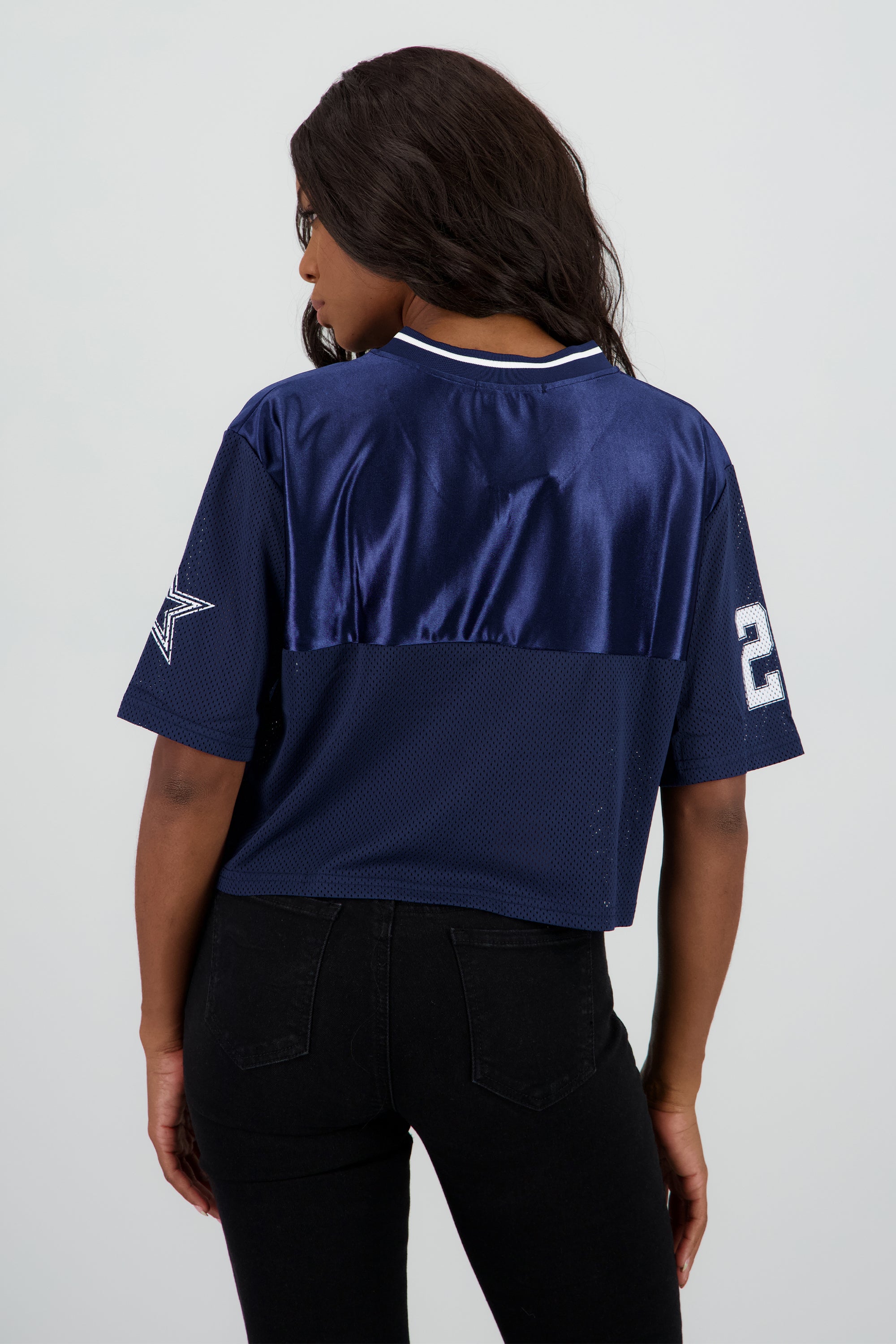 Top tipo jersey deportiva crop MARINO
