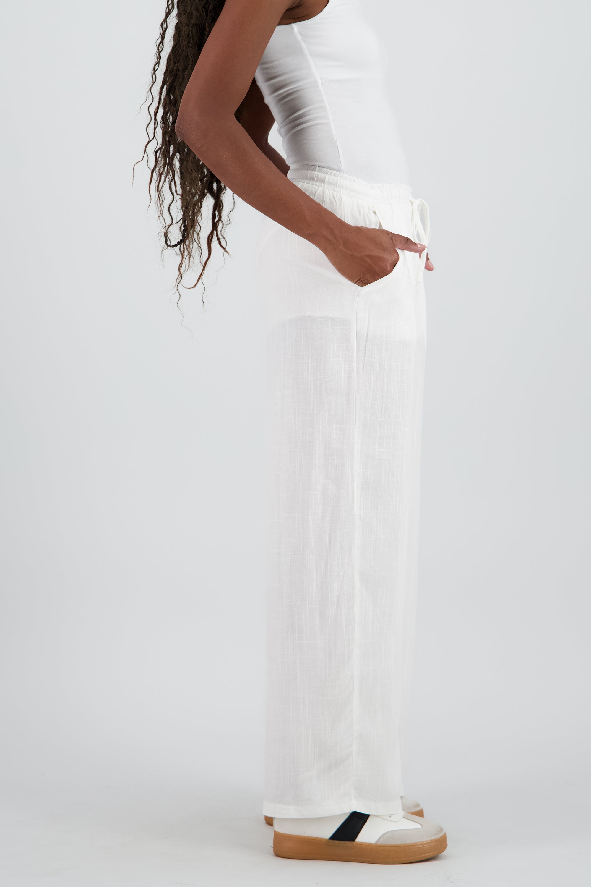 Pantalon fluido amplio BLANCO