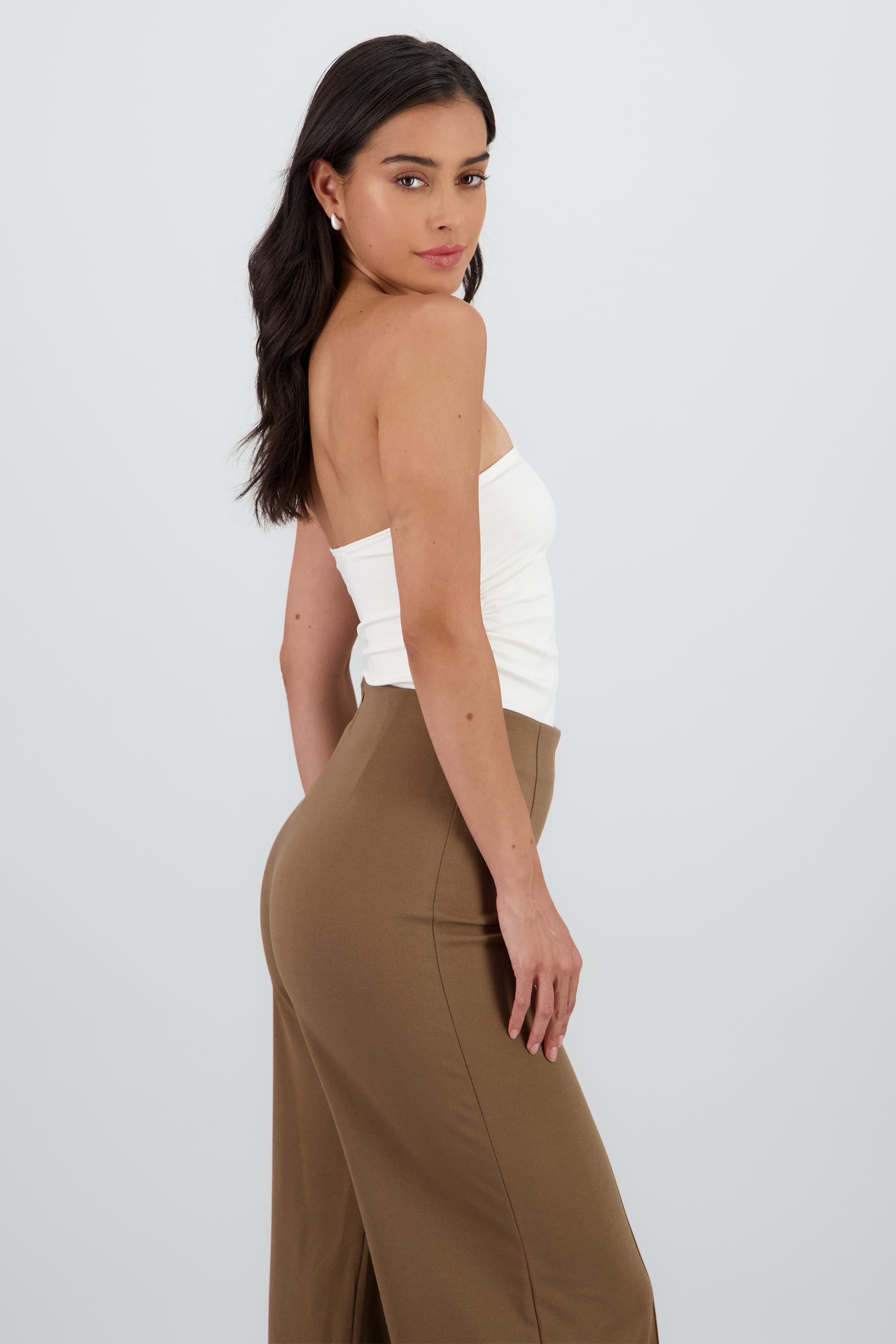 Body strapless plisado BLANCO