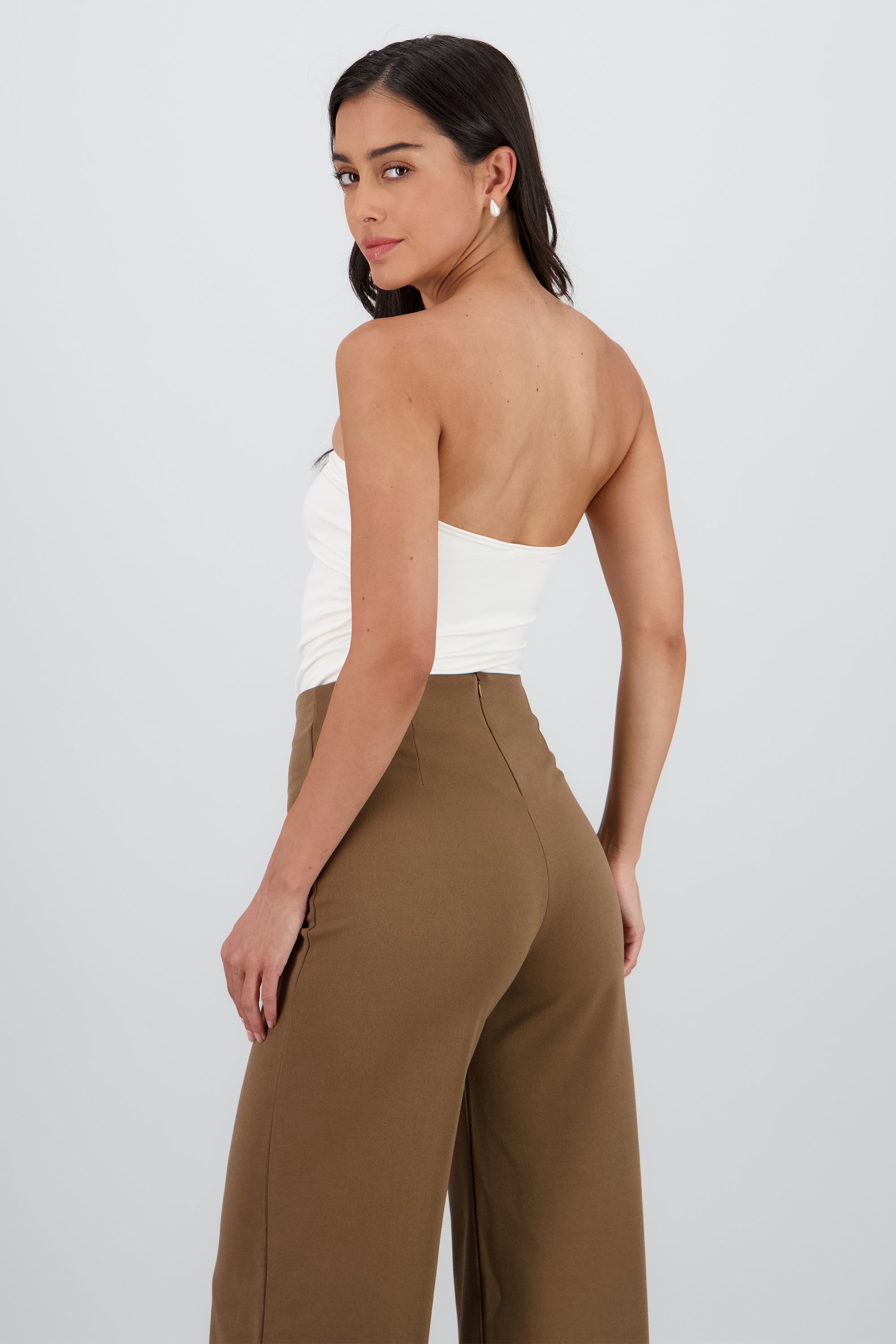 Body strapless plisado BLANCO
