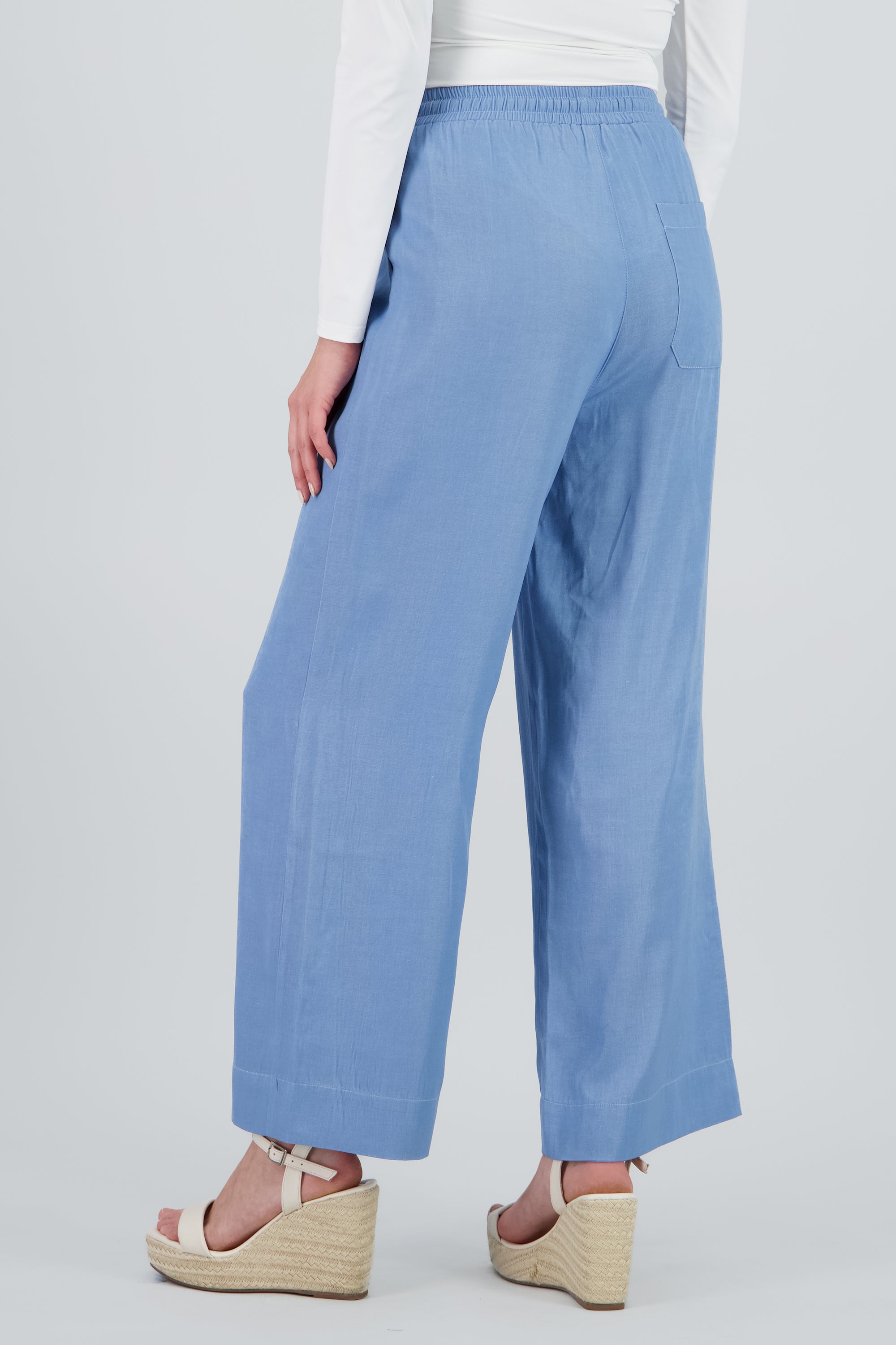 Pantalones ligeros pierna amplia tacto super suave AZUL